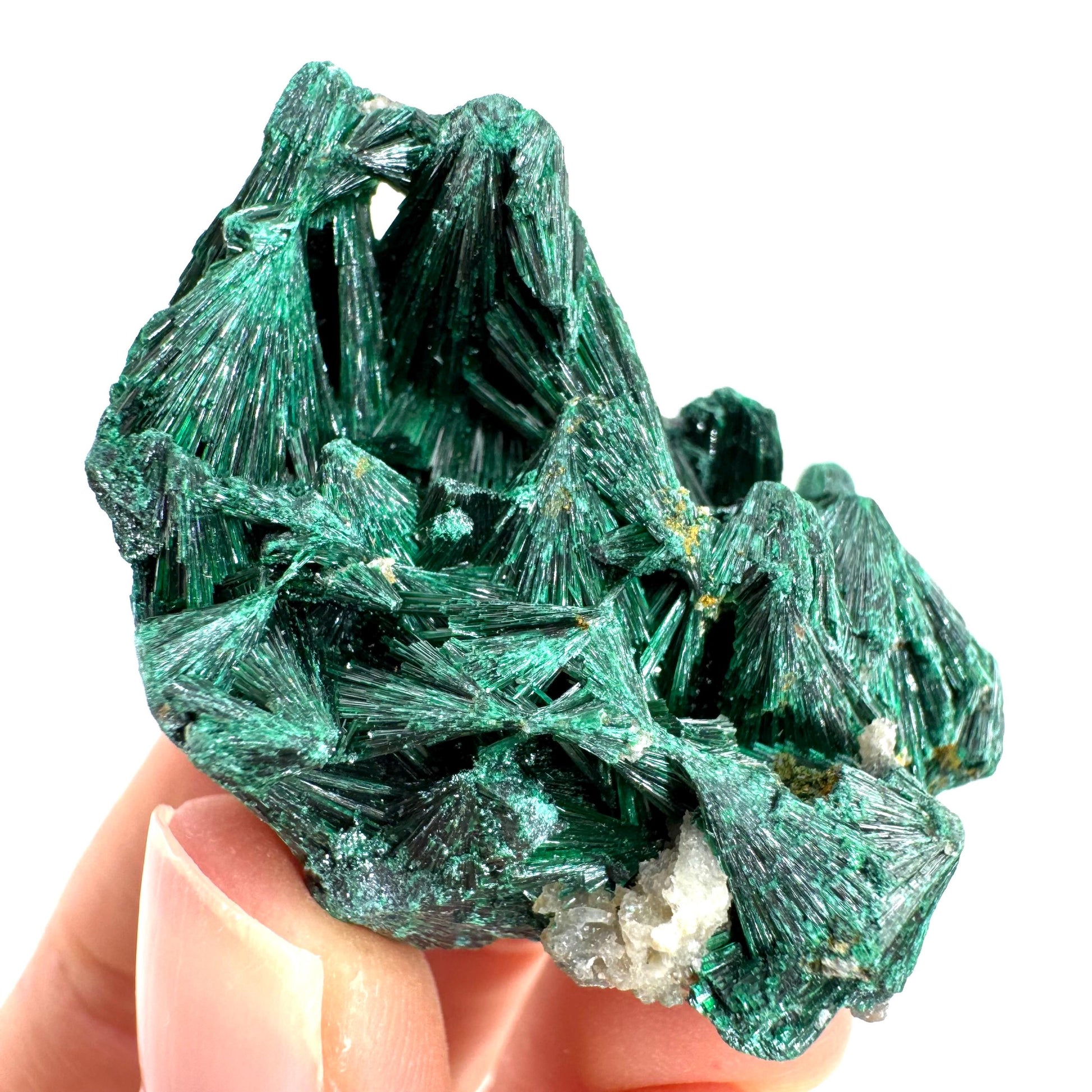 Fibrous Malachite (DR Congo) | raw green malachite crystal, mineral specimen