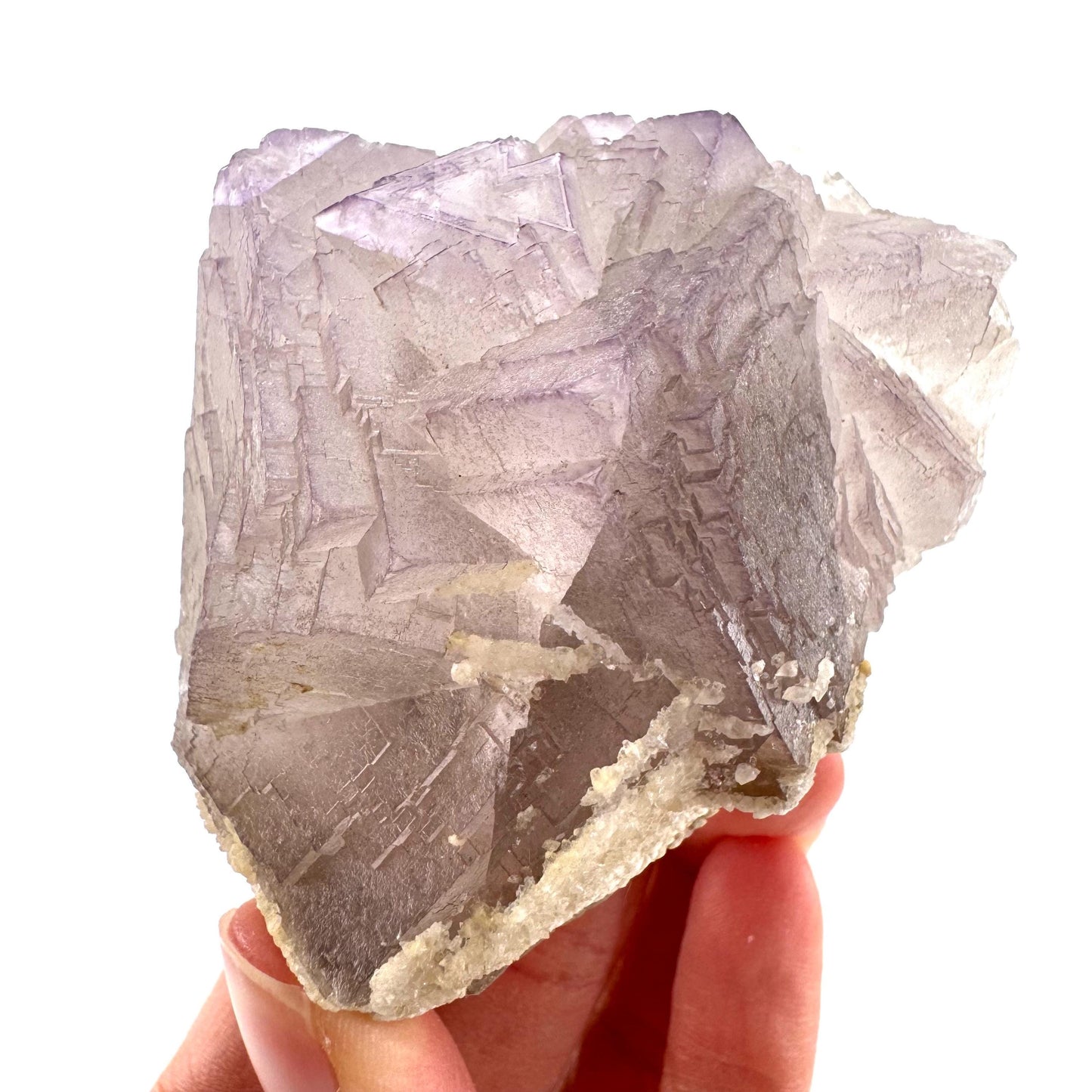 Purple Fluorite w/ Calcite (Pakistan) | purple fluorite crystal cluster, mineral specimen