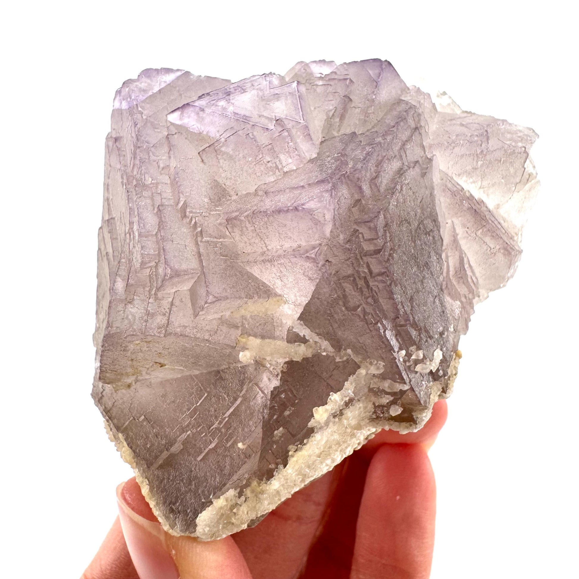 Purple Fluorite w/ Calcite (Pakistan) | purple fluorite crystal cluster, mineral specimen
