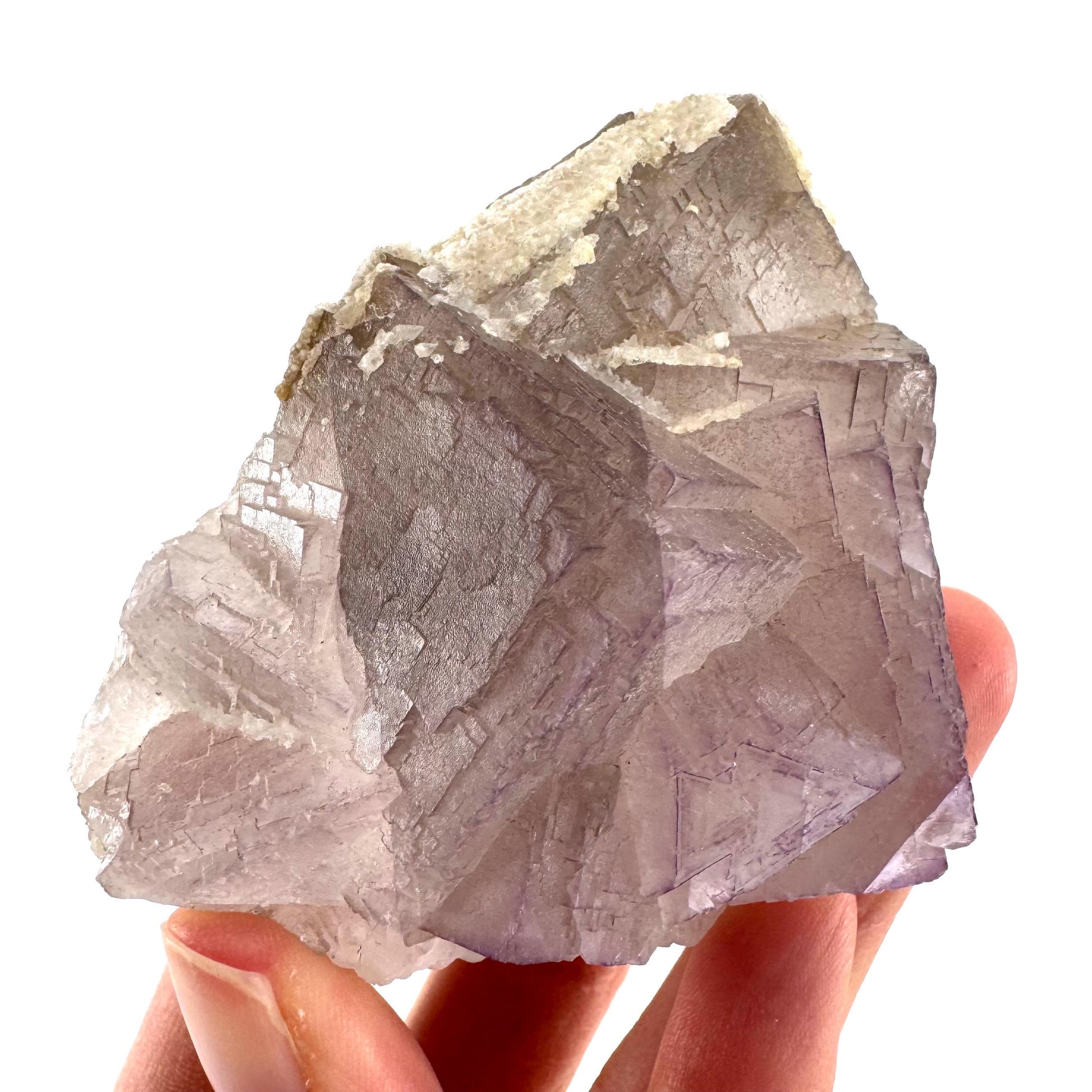 Purple Fluorite w/ Calcite (Pakistan) | purple fluorite crystal cluster, mineral specimen