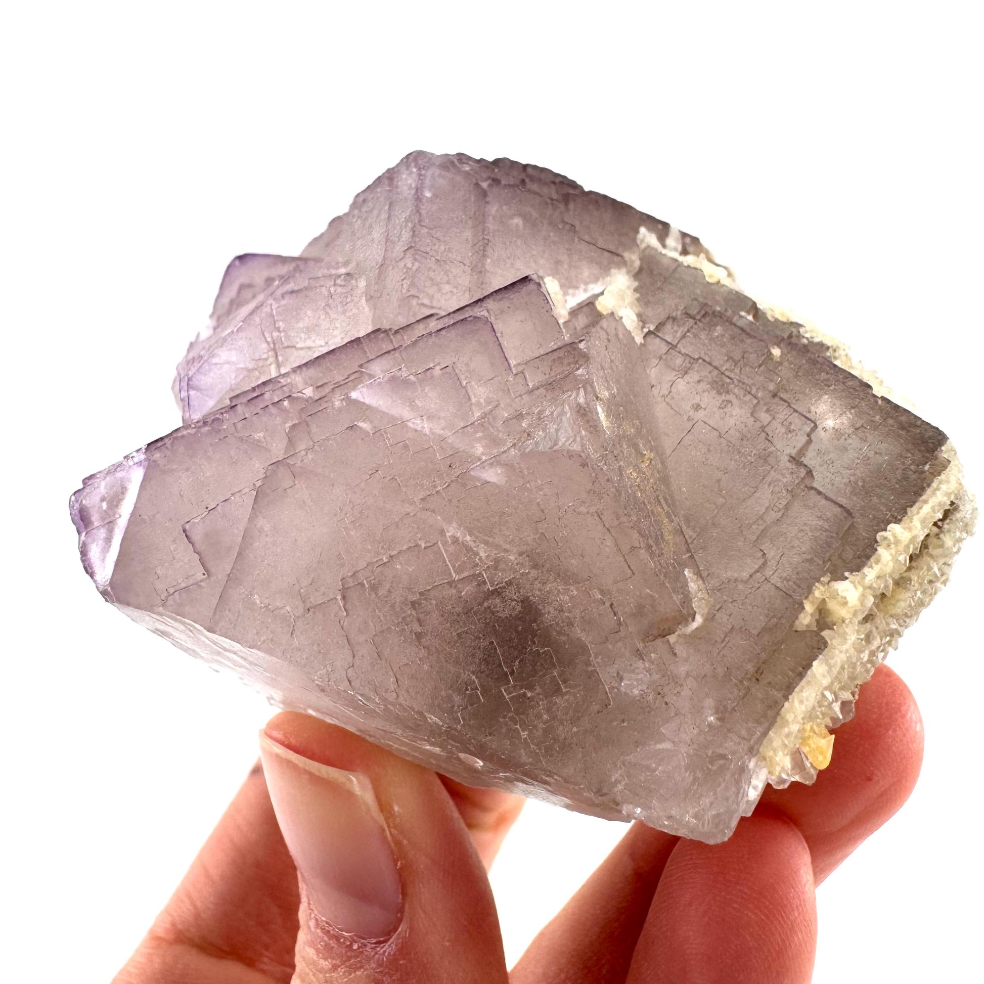Purple Fluorite w/ Calcite (Pakistan) | purple fluorite crystal cluster, mineral specimen