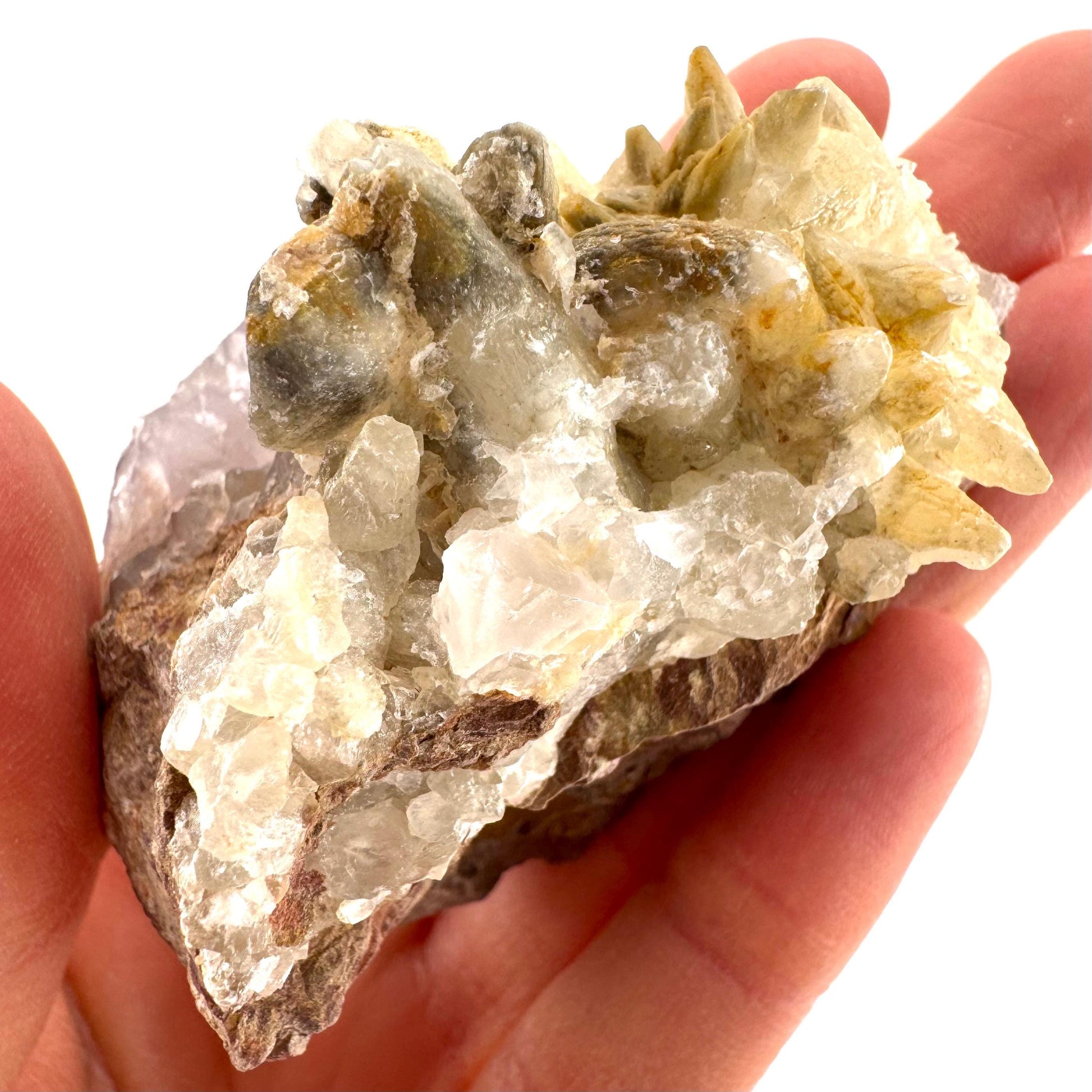 Purple Fluorite w/ Calcite (Pakistan) | purple fluorite crystal cluster, mineral specimen