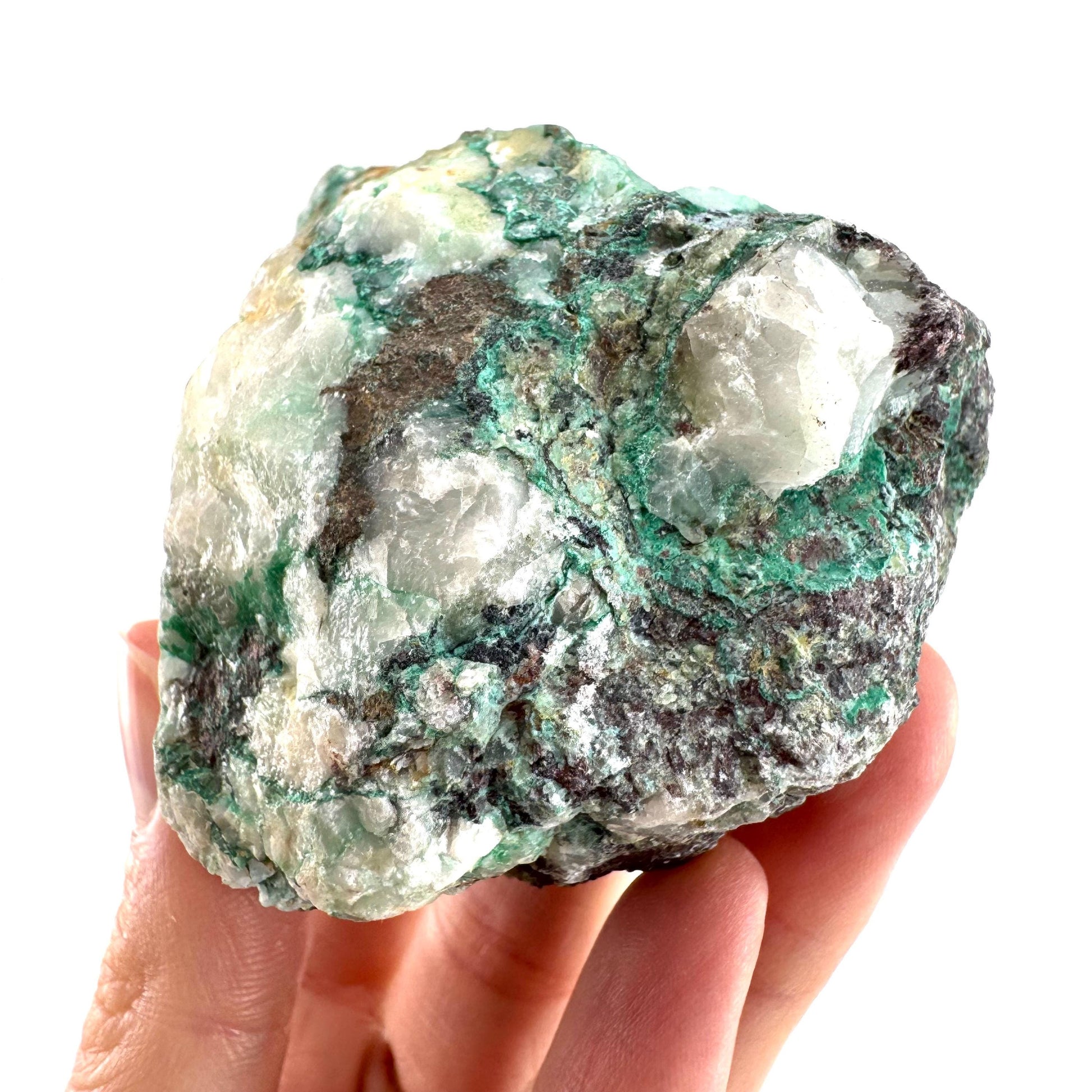 Ajoite in Quartz (South Africa) | raw ajoite, raw crystals, mineral specimen, Ajoite quartz crystal