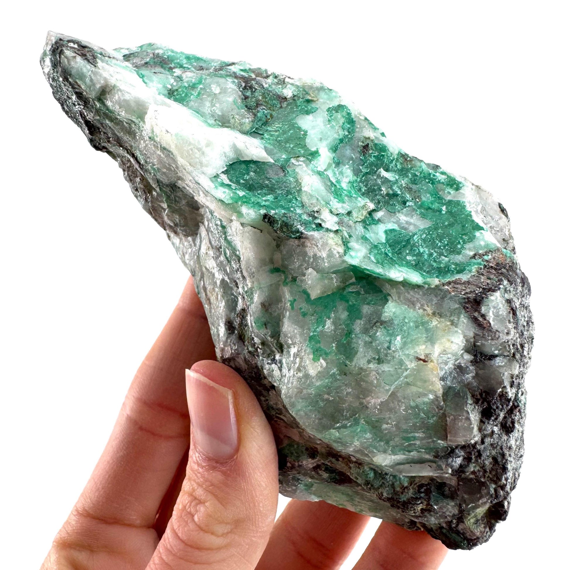 Ajoite in Quartz (South Africa) | raw ajoite, raw crystals, mineral specimen, Ajoite quartz crystal