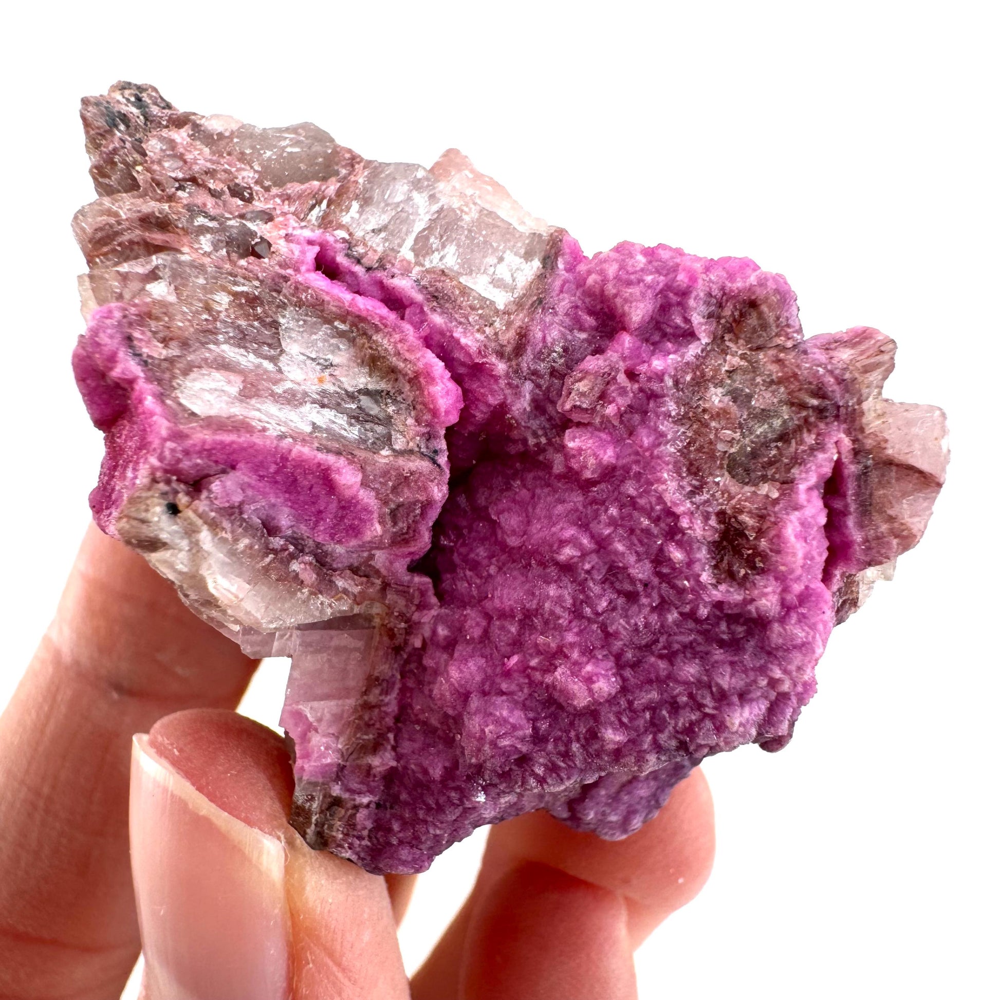 Cobaltoan Calcite w/ Heterogenite (DR Congo) | cobalto calcite crystal, mineral specimen