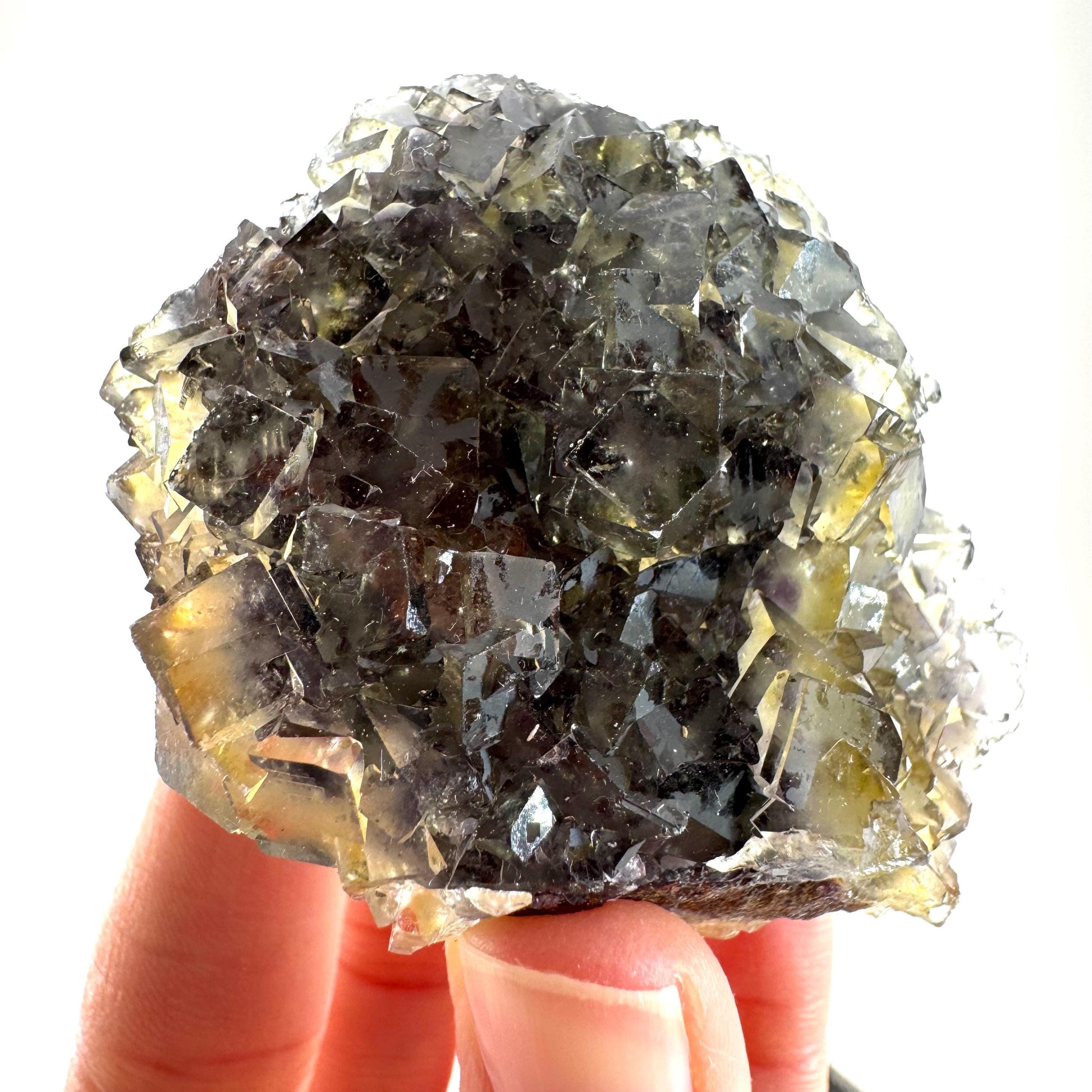 Okorusu Fluorite (Namibia) | “Honey Pocket” fluorite cluster, yellow fluorite crystal, mineral specimen
