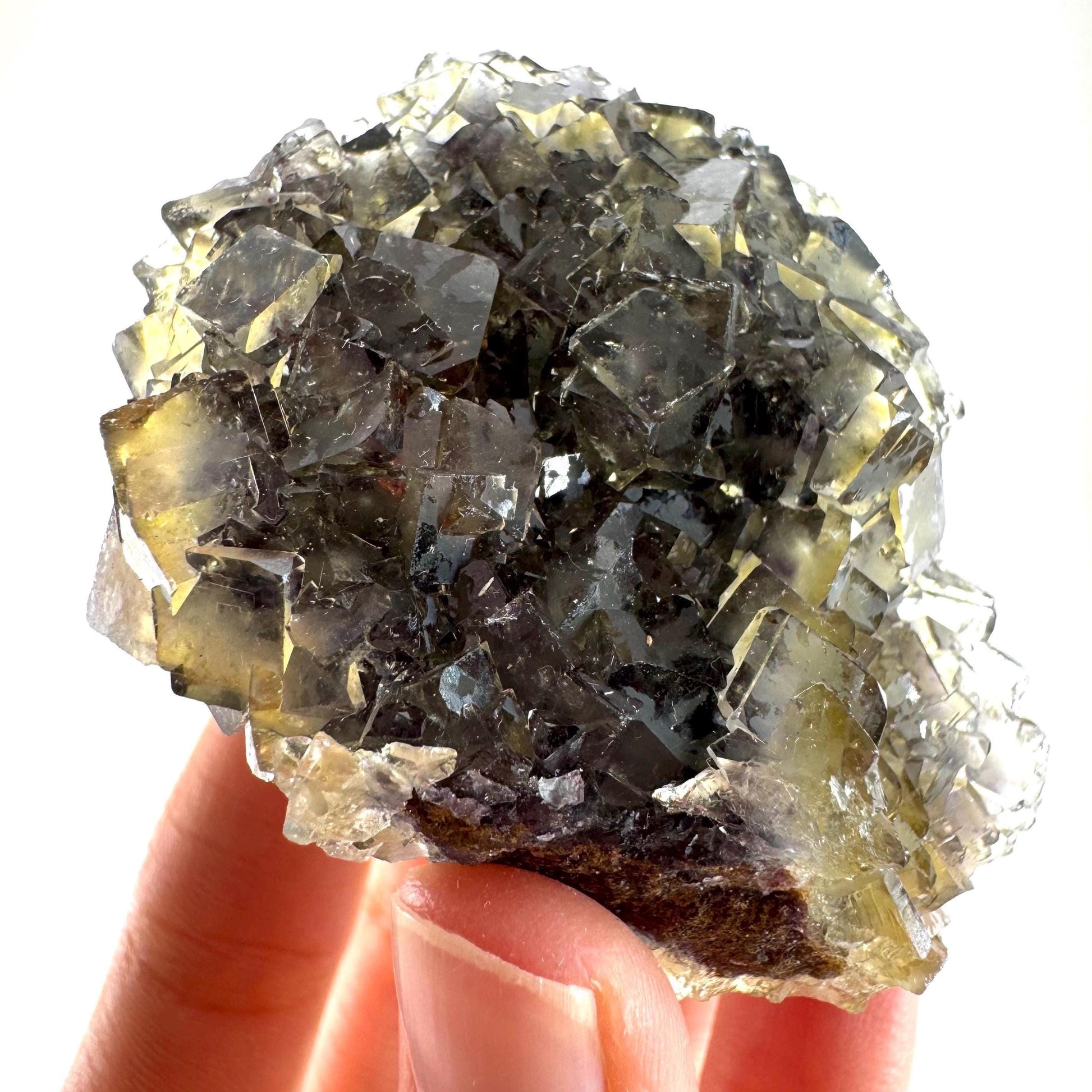 Okorusu Fluorite (Namibia) | “Honey Pocket” fluorite cluster, yellow fluorite crystal, mineral specimen