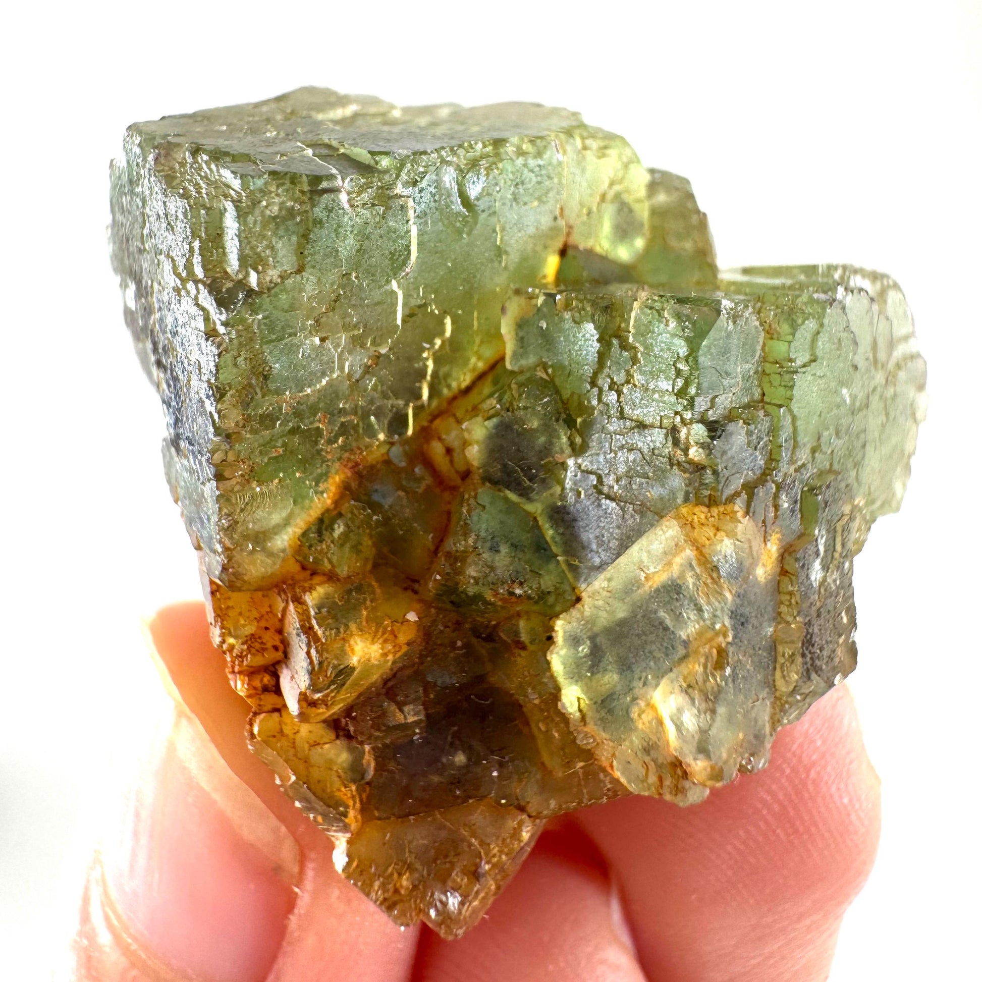 Okorusu Fluorite (Namibia) | green fluorite cluster, raw fluorite crystal, mineral specimen