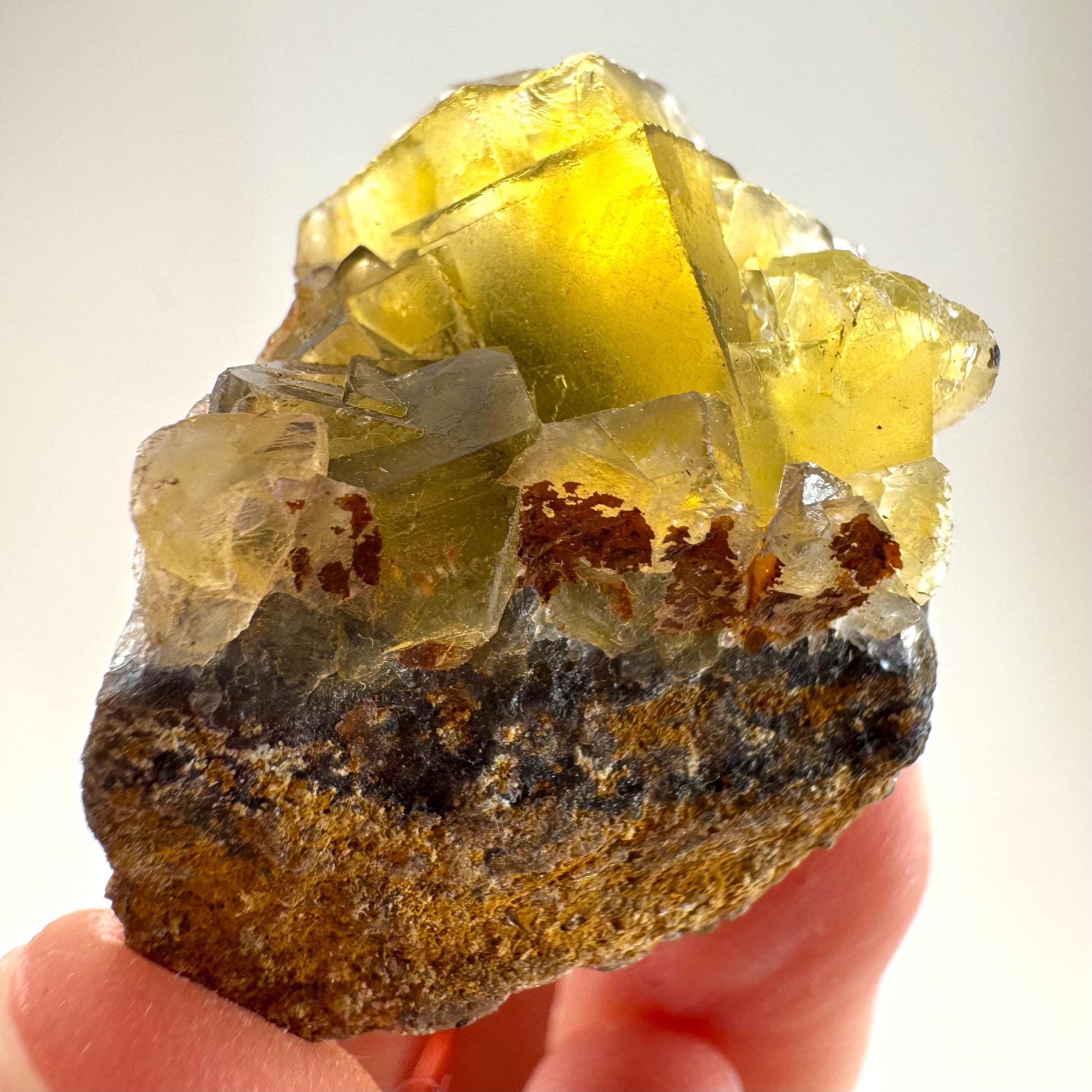 Okorusu Fluorite (Namibia) | “Honey Pocket” fluorite cluster, yellow fluorite crystal, mineral specimen