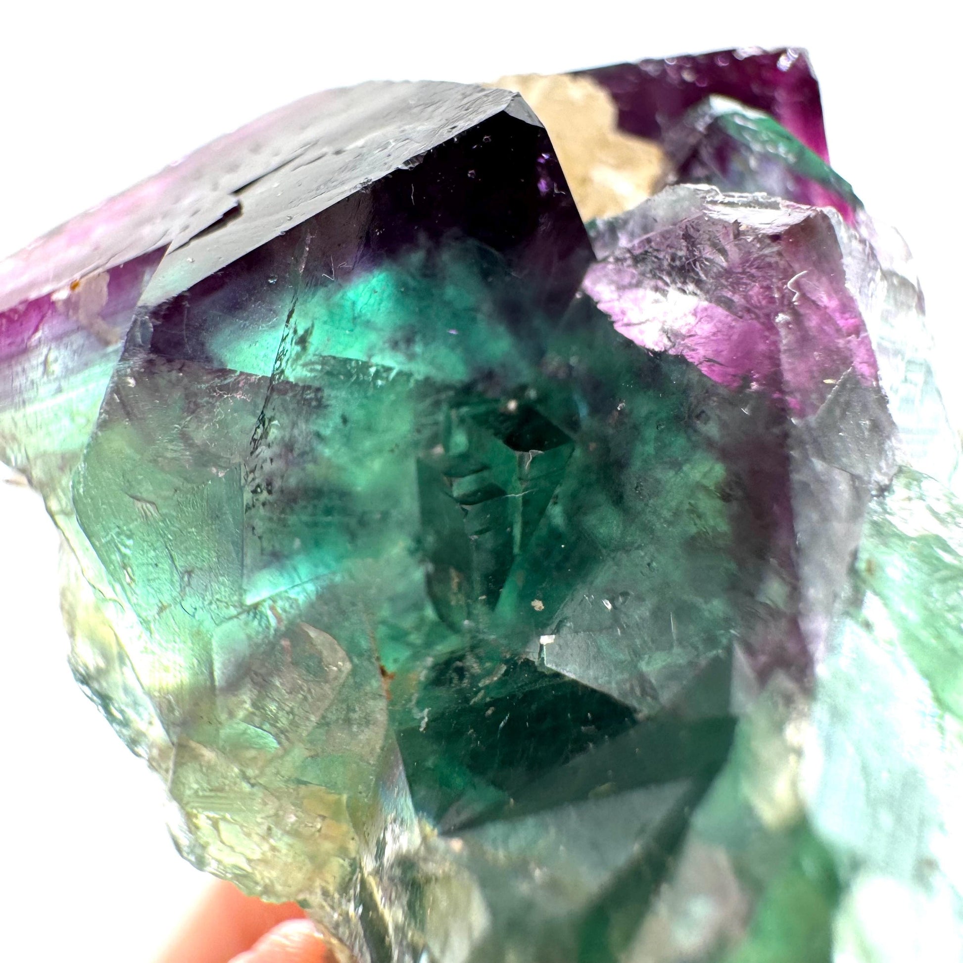 Okorusu Fluorite (Namibia) | “Aurora Pocket” green & purple fluorite crystal, raw fluorite, mineral specimen