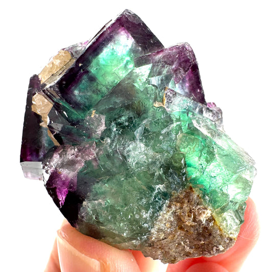 Okorusu Fluorite (Namibia) | “Aurora Pocket” green & purple fluorite crystal, raw fluorite, mineral specimen