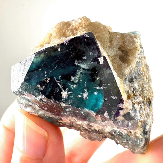 Okorusu Fluorite (Namibia) | green-blue fluorite cluster, raw fluorite crystal, mineral specimen