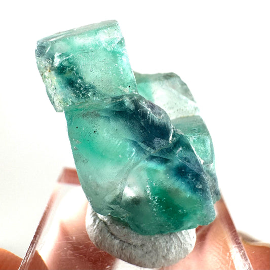 Okorusu Fluorite (Namibia) | green-blue fluorite cluster, raw fluorite crystal, mineral specimen