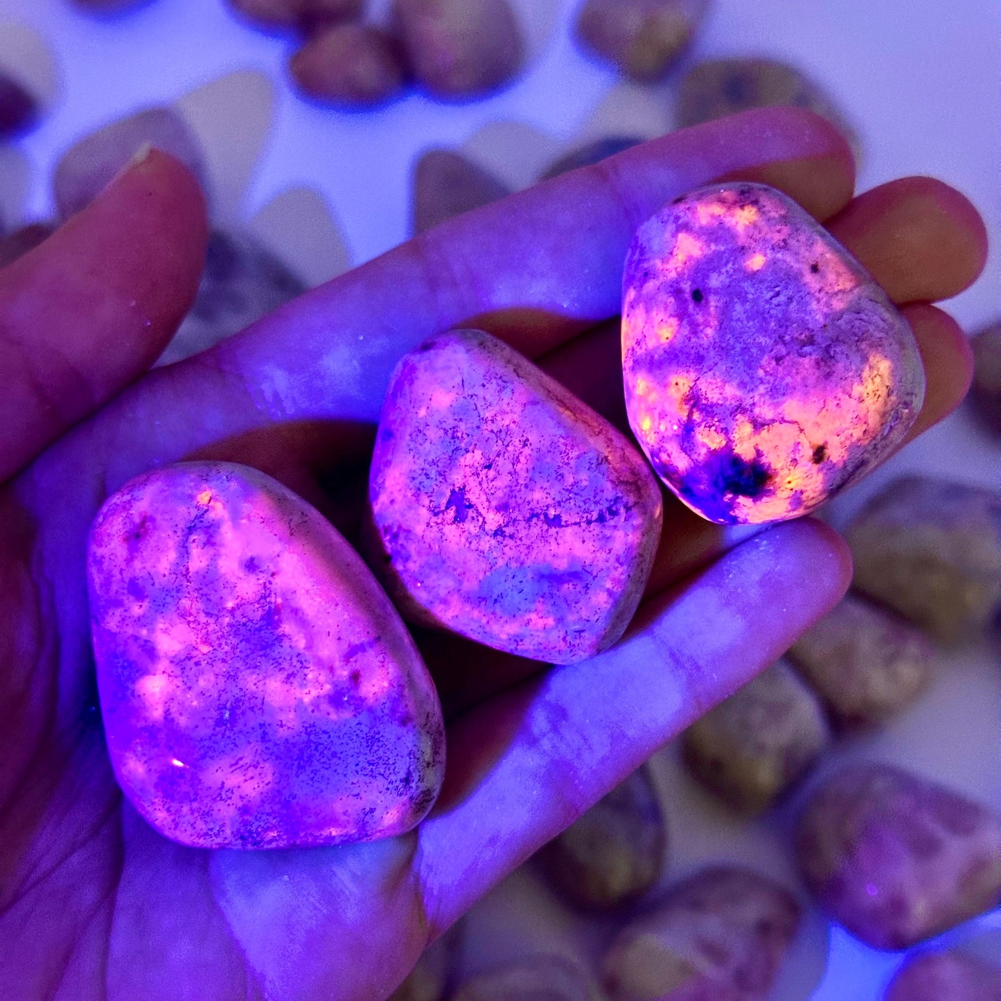 UV-reactive Hackmanite Tumbled Stone | Hackmanite, polished hackmanite, uv reactive crystal, hackmanite crystal
