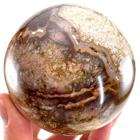 Druzy Jasper sphere | crystal ball, ocean jasper, polished druzy jasper, ocean jasper ball, polished crystal orb