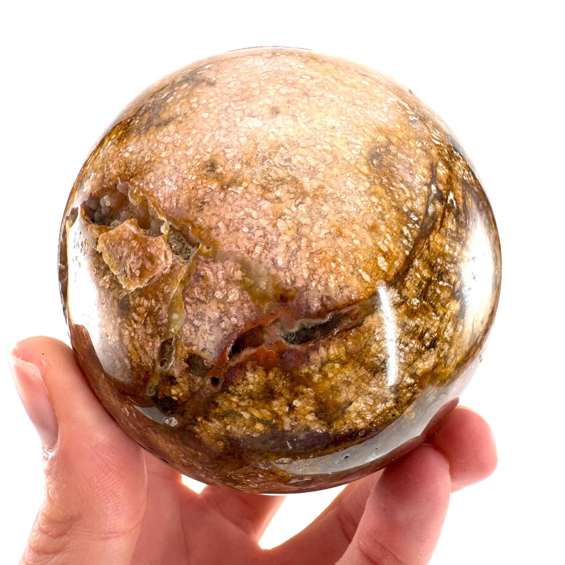 Druzy Jasper sphere | crystal ball, ocean jasper, polished druzy jasper, ocean jasper ball, polished crystal orb