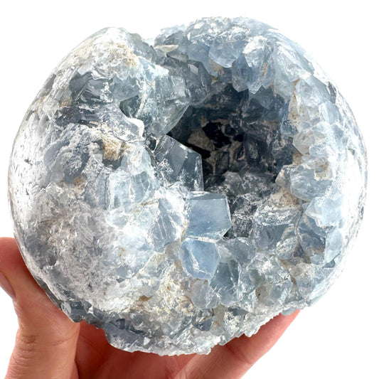 Celestite Sphere | raw celestite crystal, celestite geode, natural celestite crystal, crystal ball