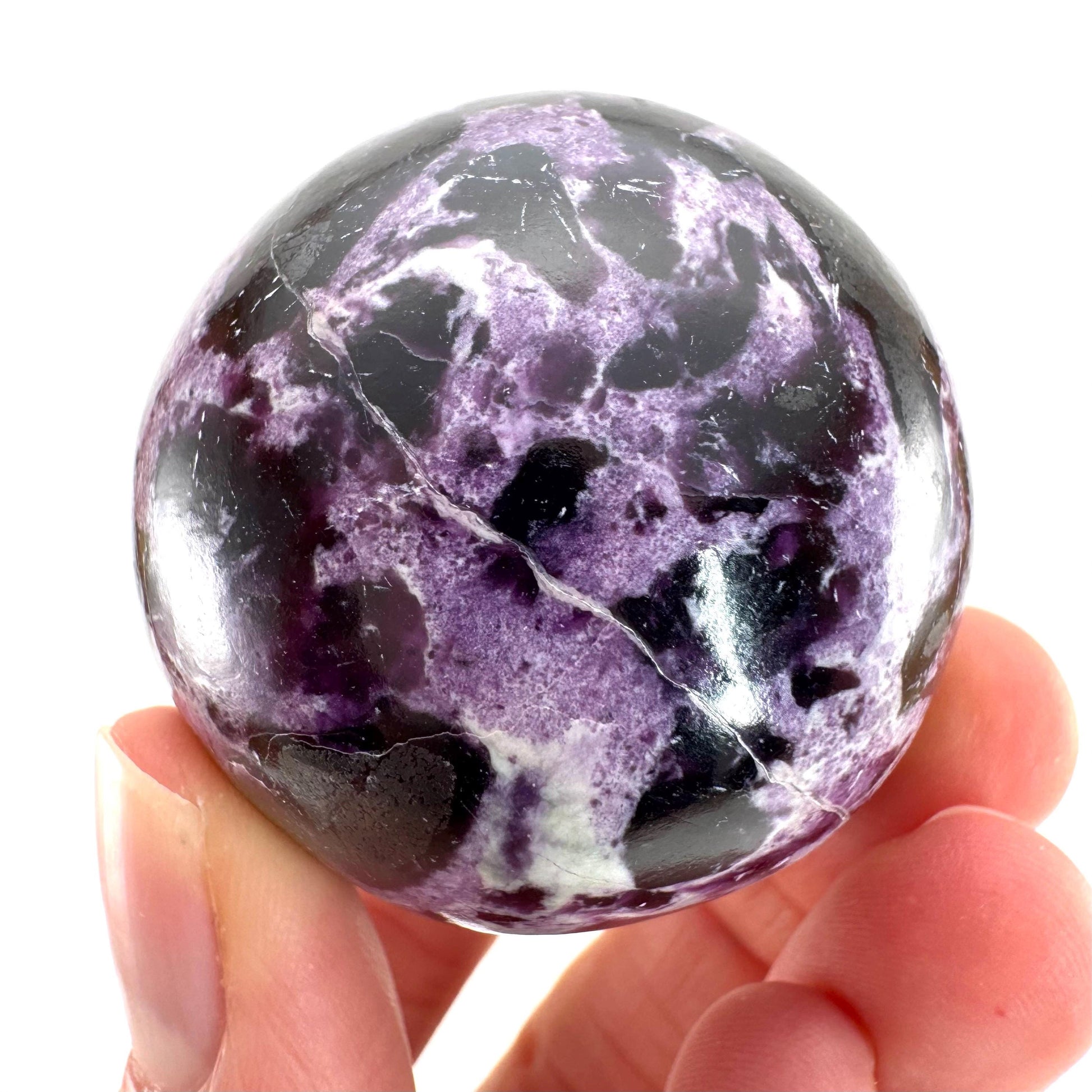 Kammererite Sphere | polished kammererite crystal ball, crystal sphere, natural kammererite