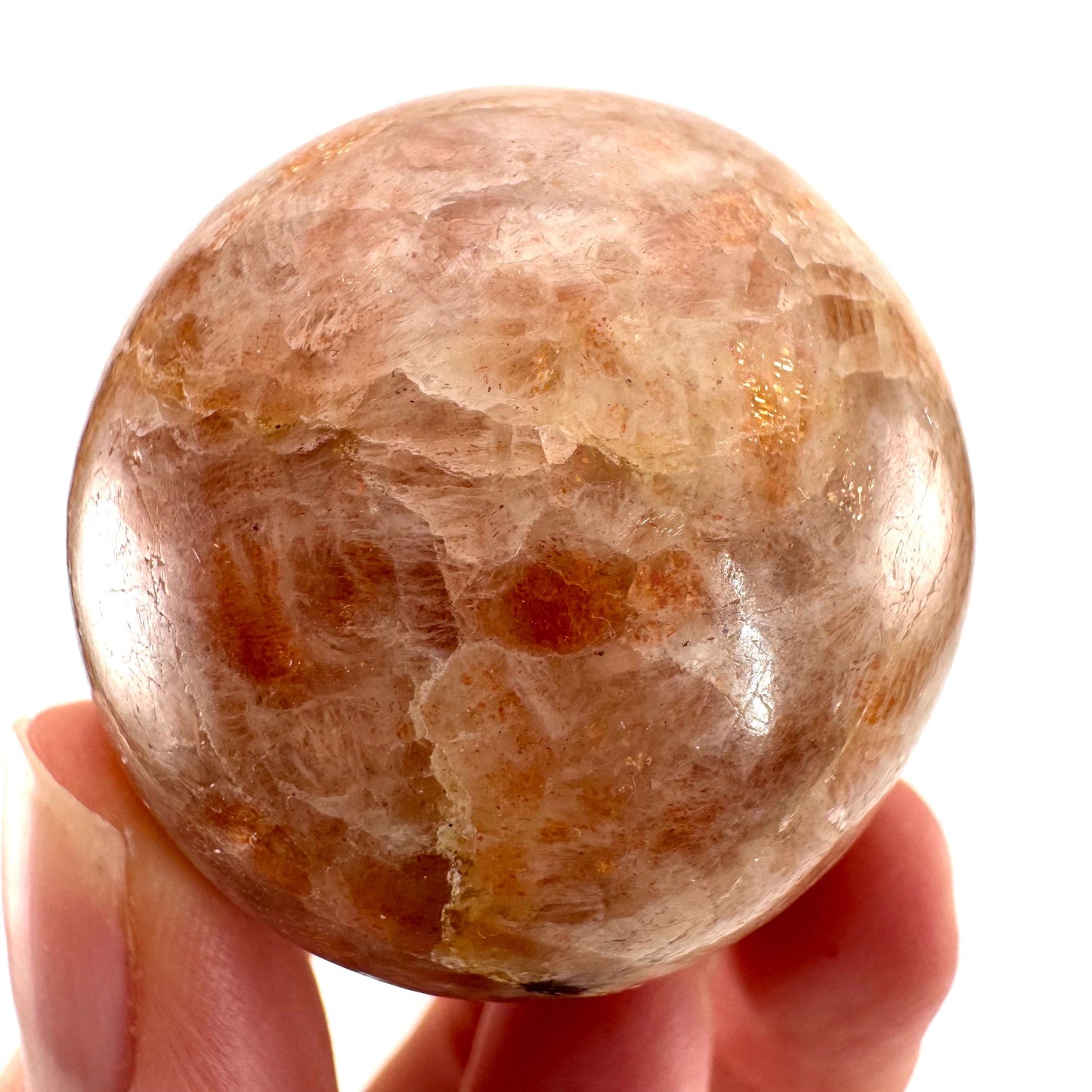 Sunstone Sphere | polished sunstone, sunstone crystal ball, crystal sphere, orange moonstone sphere