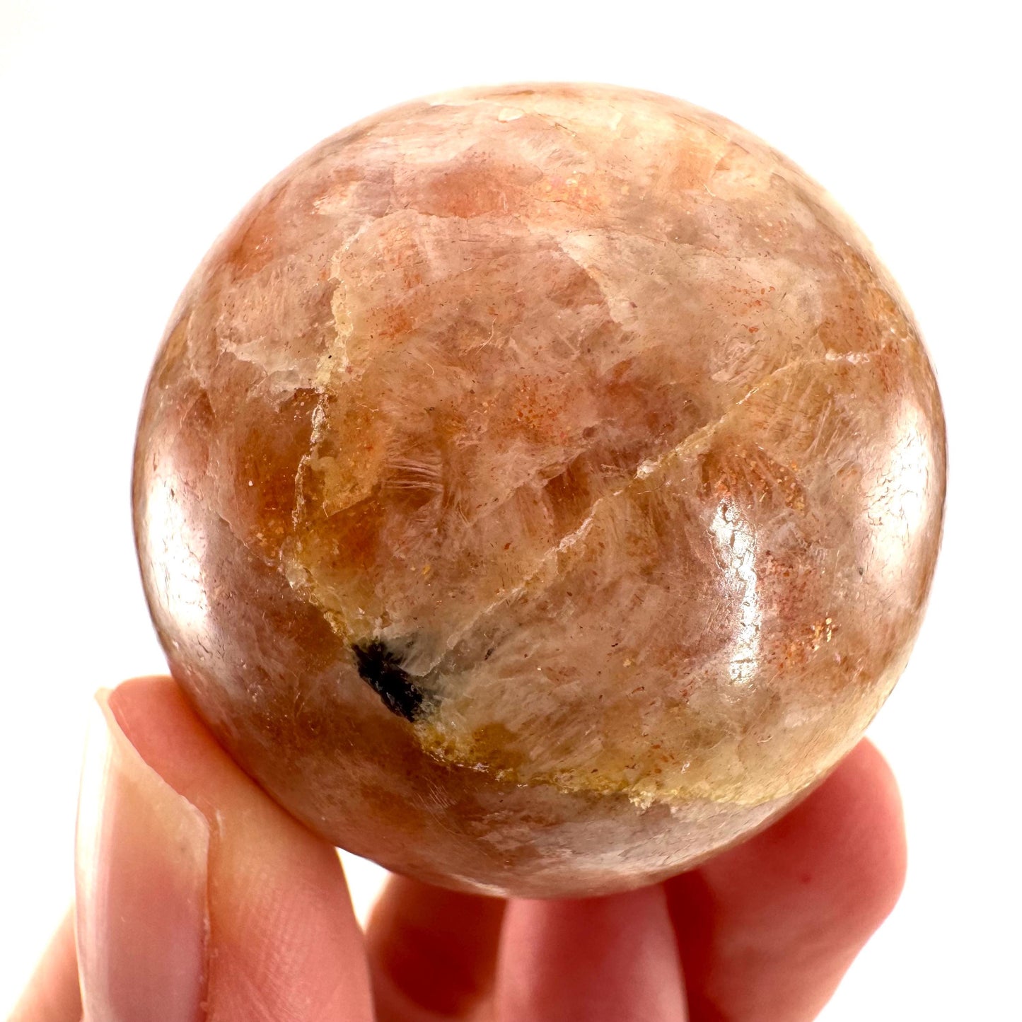 Sunstone Sphere | polished sunstone, sunstone crystal ball, crystal sphere, orange moonstone sphere