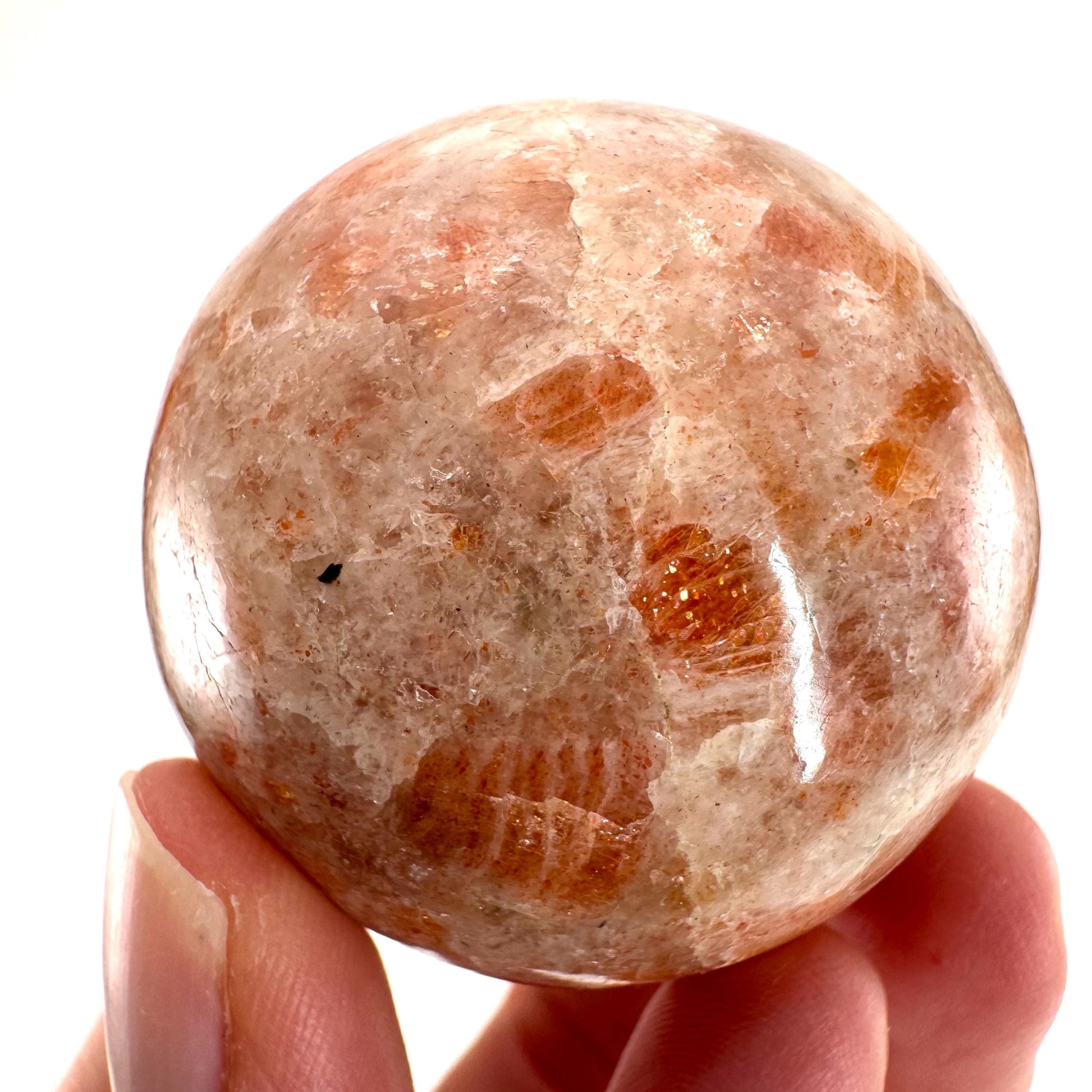Sunstone Sphere | polished sunstone, sunstone crystal ball, crystal sphere, orange moonstone sphere