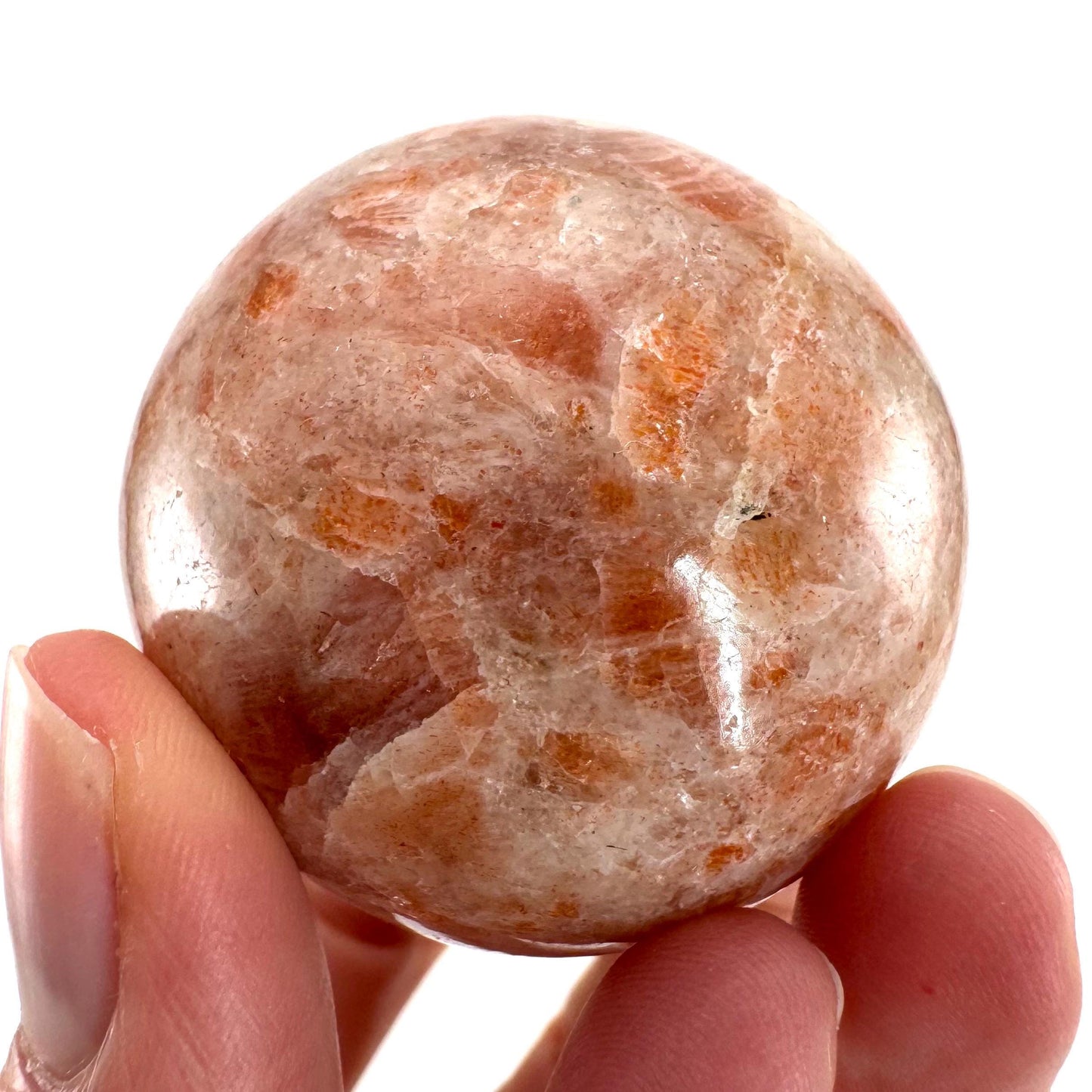 Sunstone Sphere | polished sunstone, sunstone crystal ball, crystal sphere, orange moonstone sphere