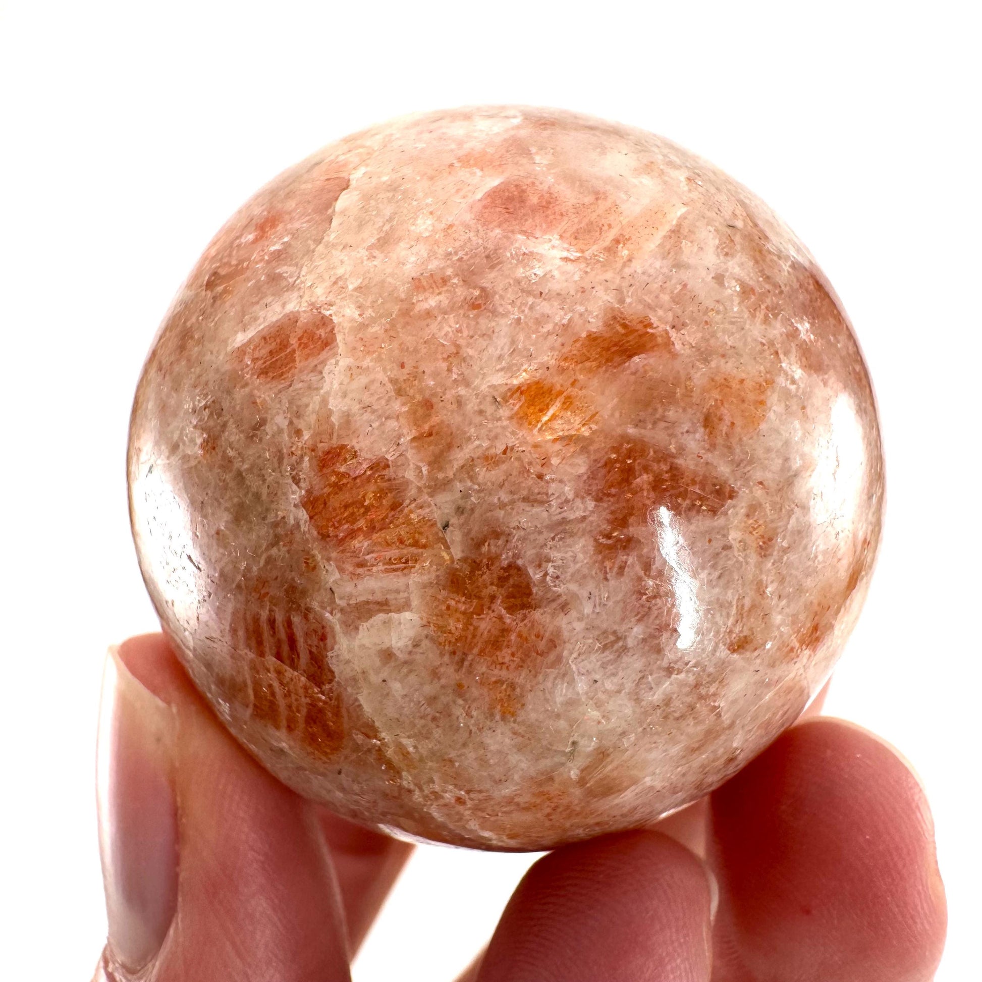 Sunstone Sphere | polished sunstone, sunstone crystal ball, crystal sphere, orange moonstone sphere