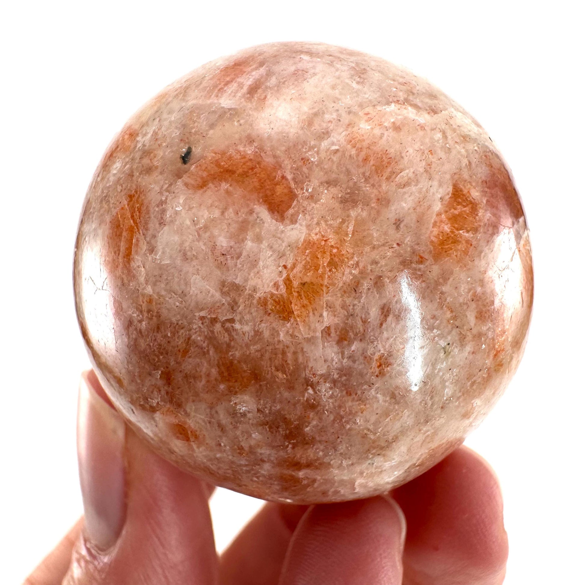 Sunstone Sphere | polished sunstone, sunstone crystal ball, crystal sphere, orange moonstone sphere