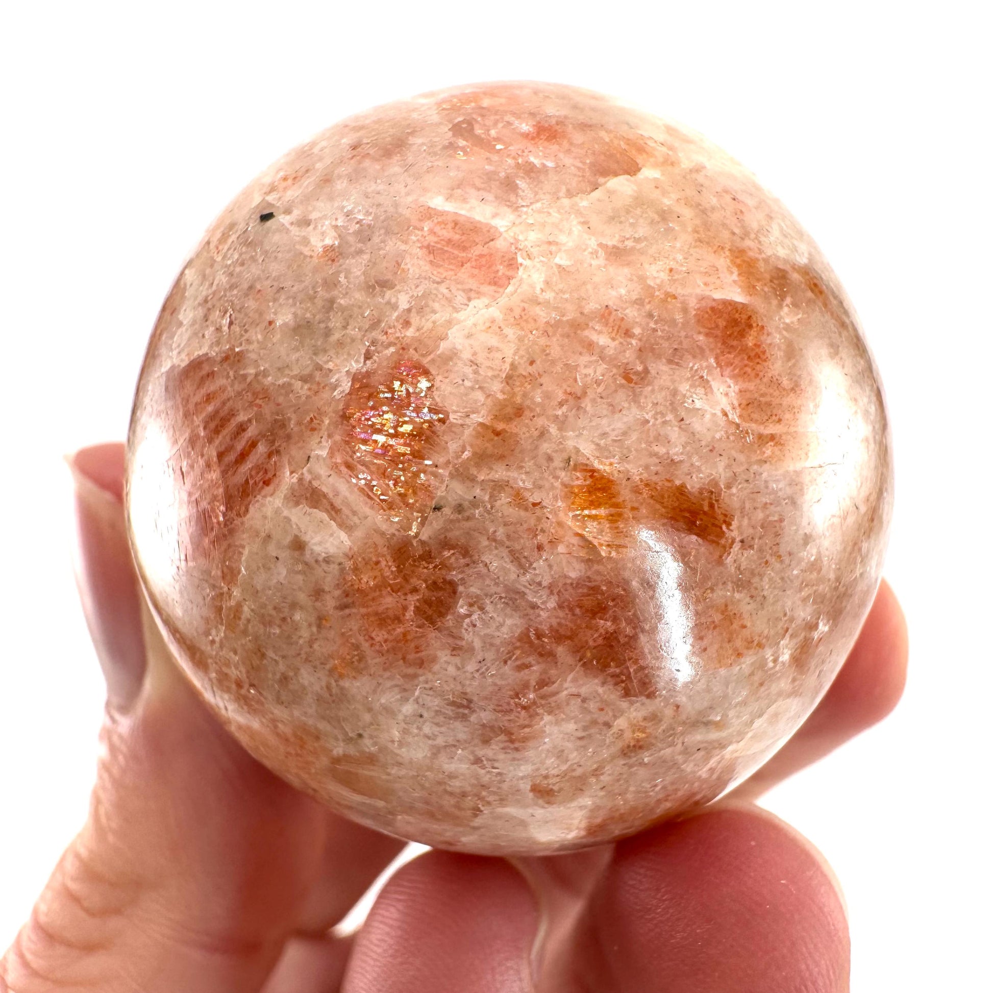 Sunstone Sphere | polished sunstone, sunstone crystal ball, crystal sphere, orange moonstone sphere