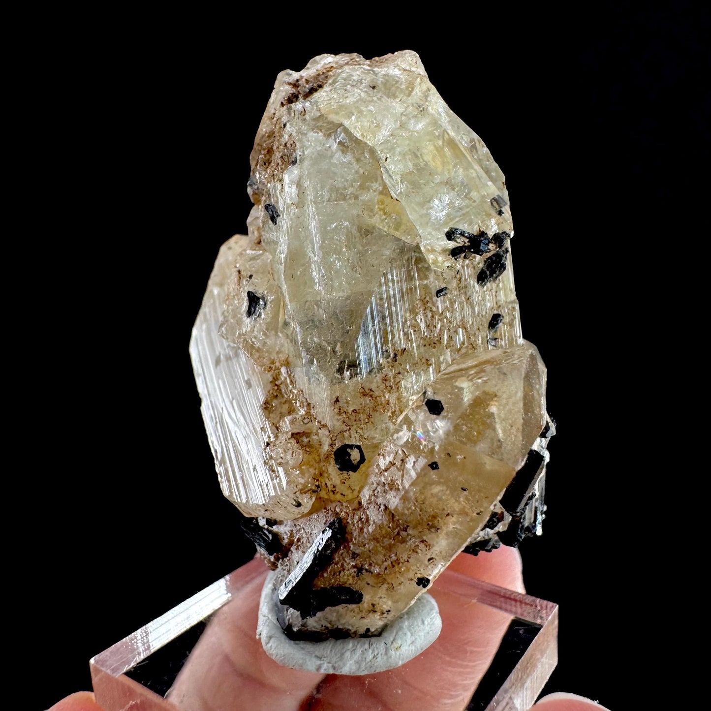 Topaz with Quartz & Black Tourmaline from Klein Spitzkoppe | natural crystal, raw mineral specimen (Namibia)
