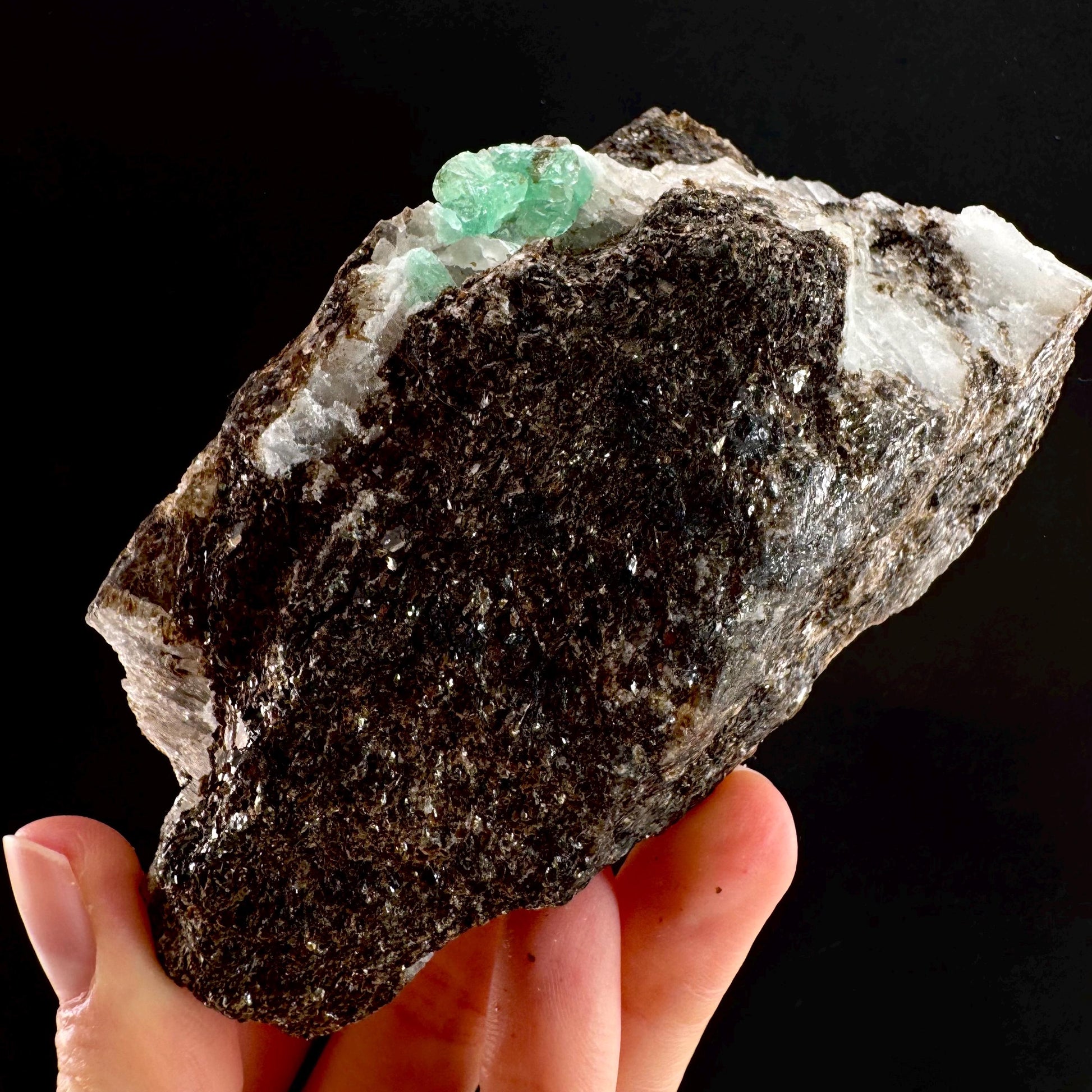 Emerald on Matrix | natural green crystal cluster, raw mineral specimen (Pakistan)