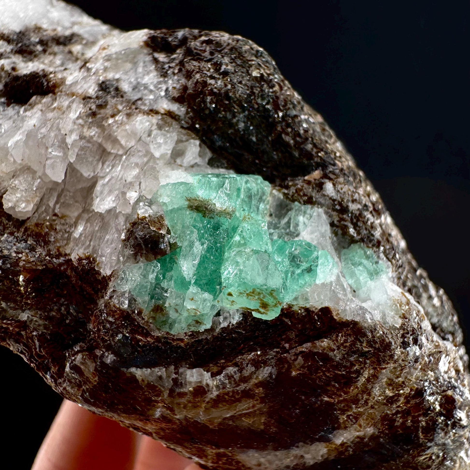 Emerald on Matrix | natural green crystal cluster, raw mineral specimen (Pakistan)