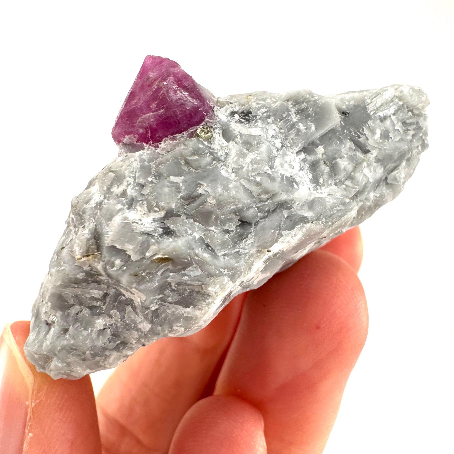 Ruby on Matrix | Natural crystal cluster, UV reactive, raw mineral specimen (Pakistan)