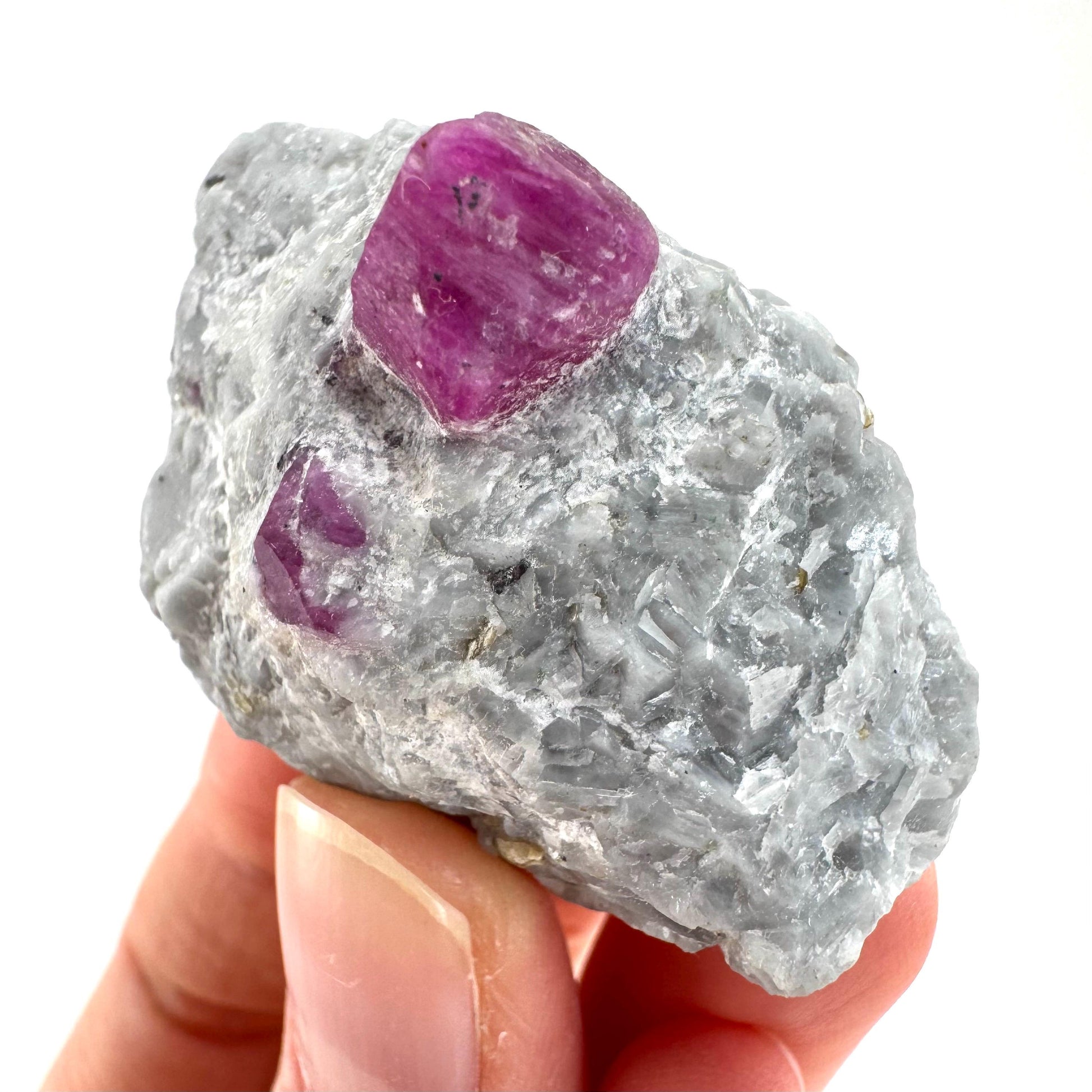 Ruby on Matrix | Natural crystal cluster, UV reactive, raw mineral specimen (Pakistan)