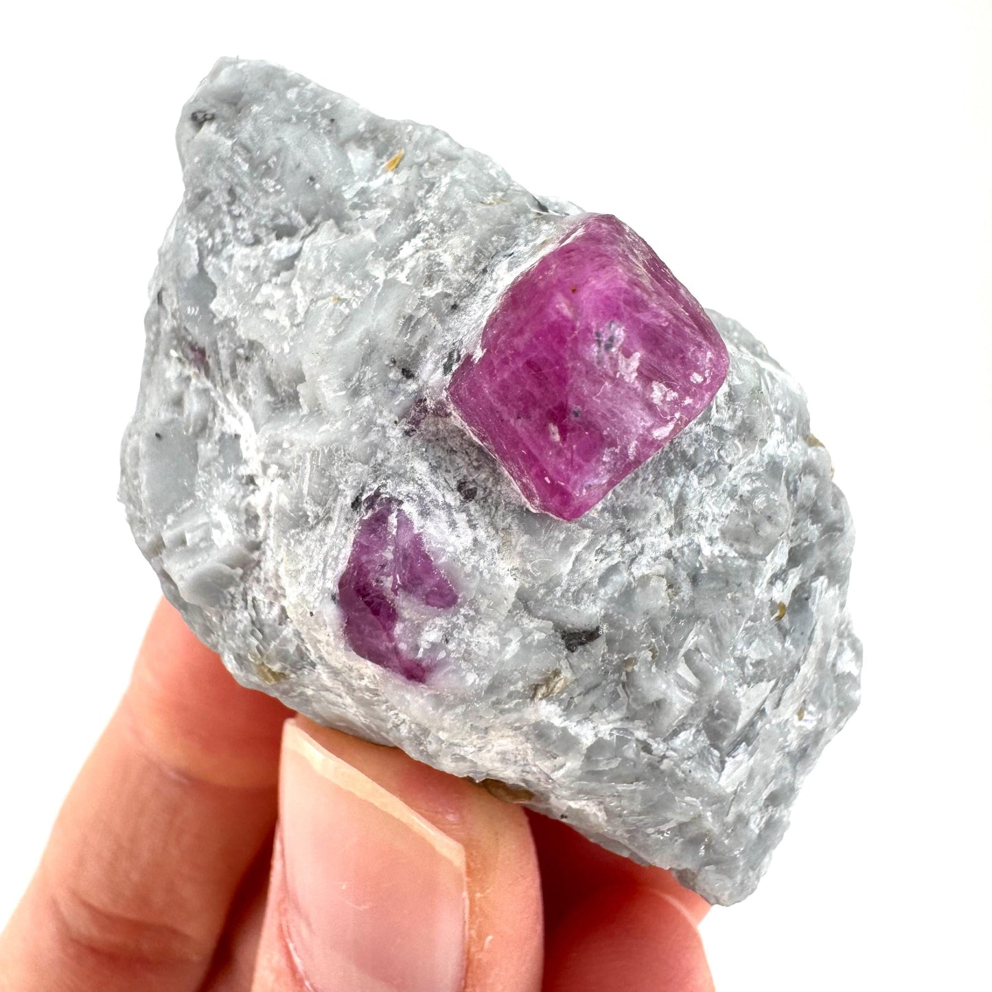 Ruby on Matrix | Natural crystal cluster, UV reactive, raw mineral specimen (Pakistan)