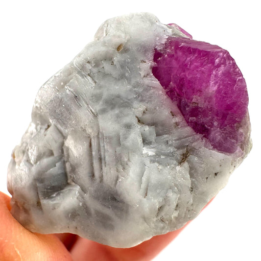 Ruby on Matrix | Natural crystal cluster, UV reactive, raw mineral specimen (Pakistan)