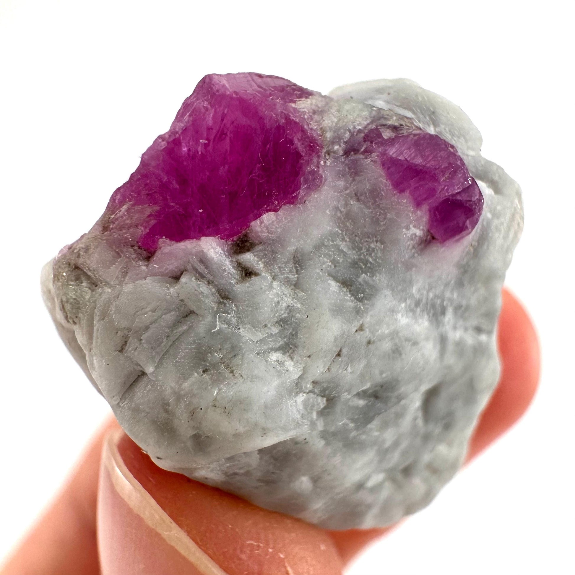Ruby on Matrix | Natural crystal cluster, UV reactive, raw mineral specimen (Pakistan)