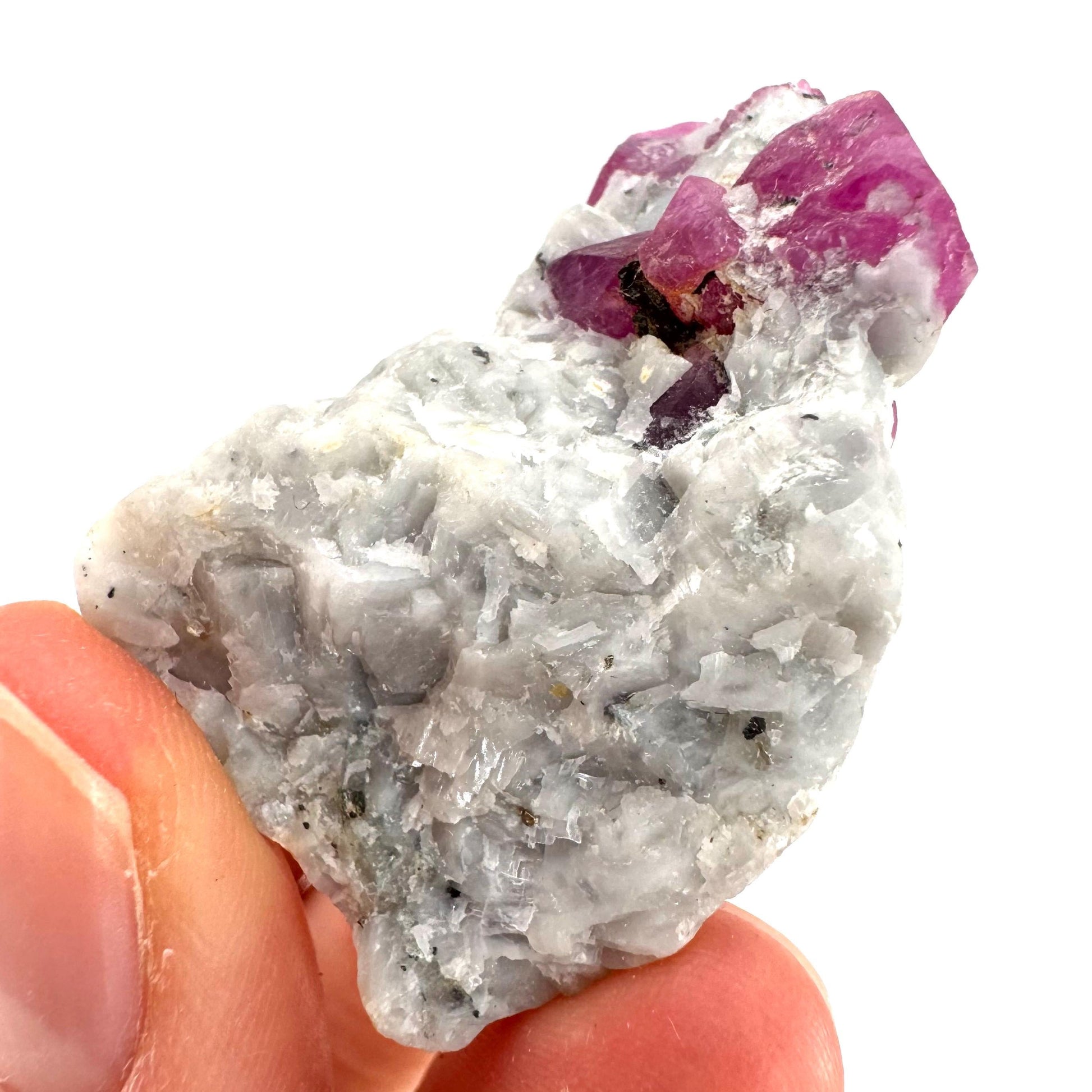 Ruby on Matrix | Natural crystal cluster, UV reactive, raw mineral specimen (Pakistan)