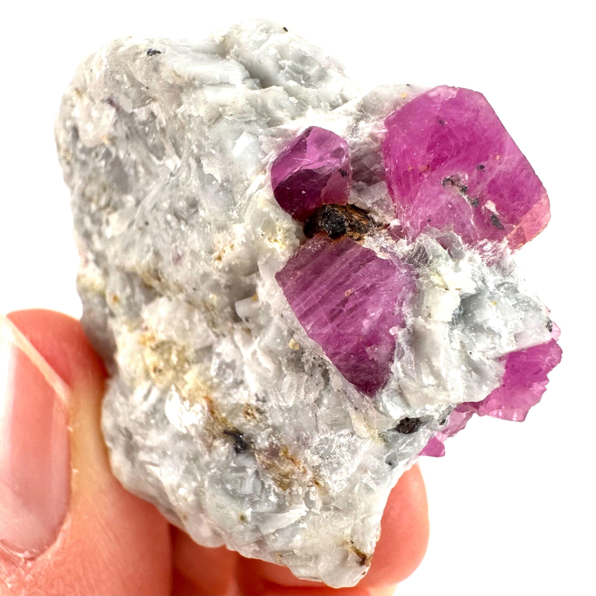 Ruby on Matrix | Natural crystal cluster, UV reactive, raw mineral specimen (Pakistan)