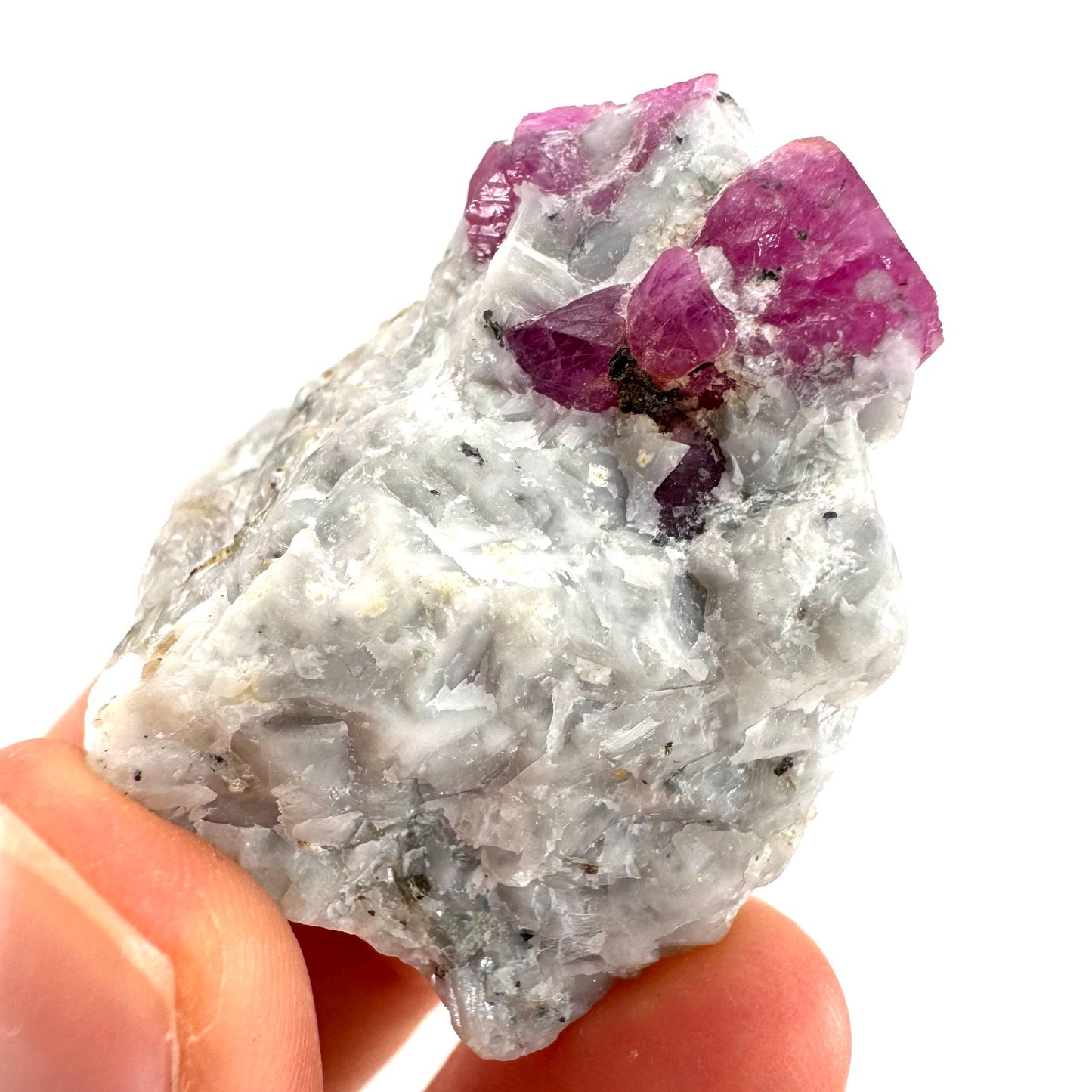 Ruby on Matrix | Natural crystal cluster, UV reactive, raw mineral specimen (Pakistan)