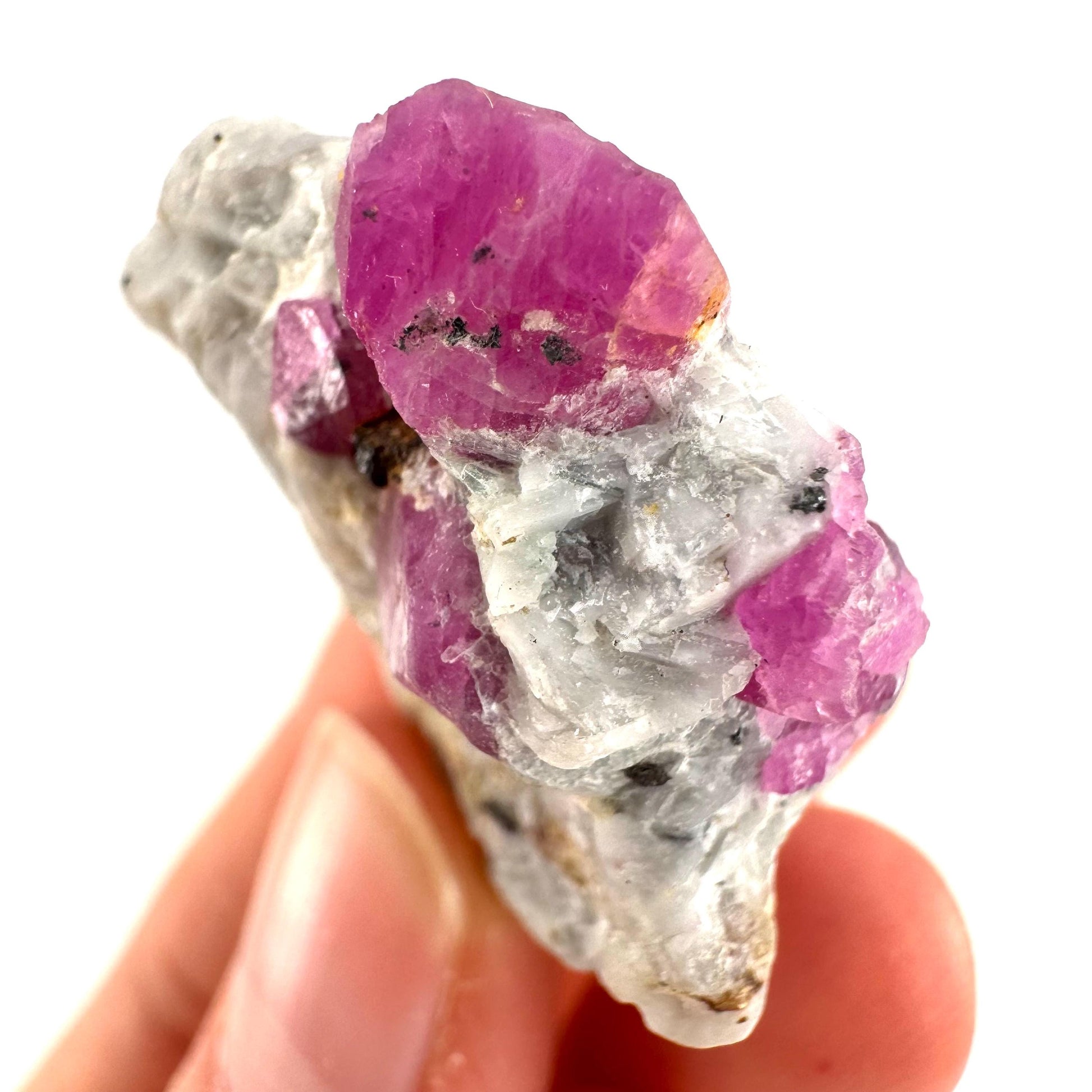 Ruby on Matrix | Natural crystal cluster, UV reactive, raw mineral specimen (Pakistan)