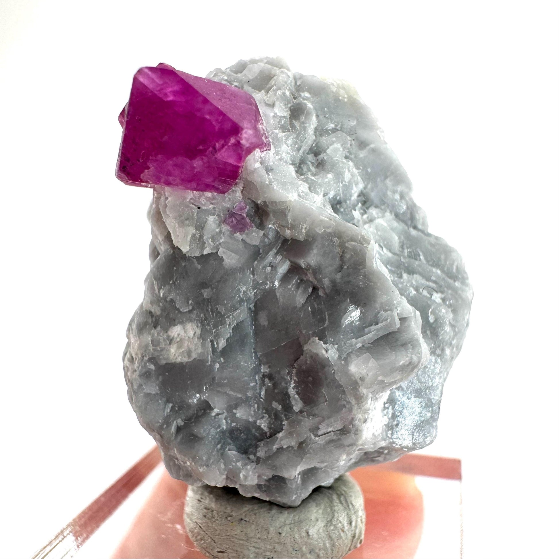 Ruby on Matrix | Natural crystal cluster, UV reactive, raw mineral specimen (Pakistan)