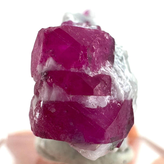 Ruby on Matrix | Natural crystal cluster, UV reactive, raw mineral specimen (Pakistan)