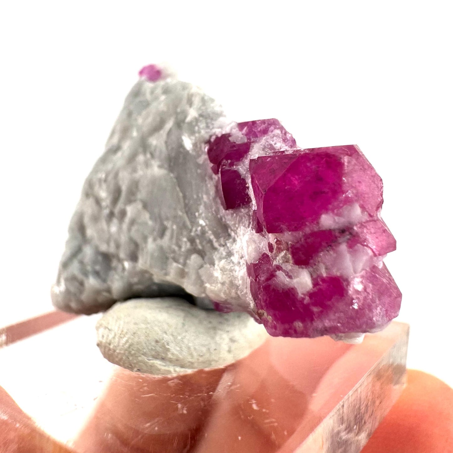 Ruby on Matrix | Natural crystal cluster, UV reactive, raw mineral specimen (Pakistan)