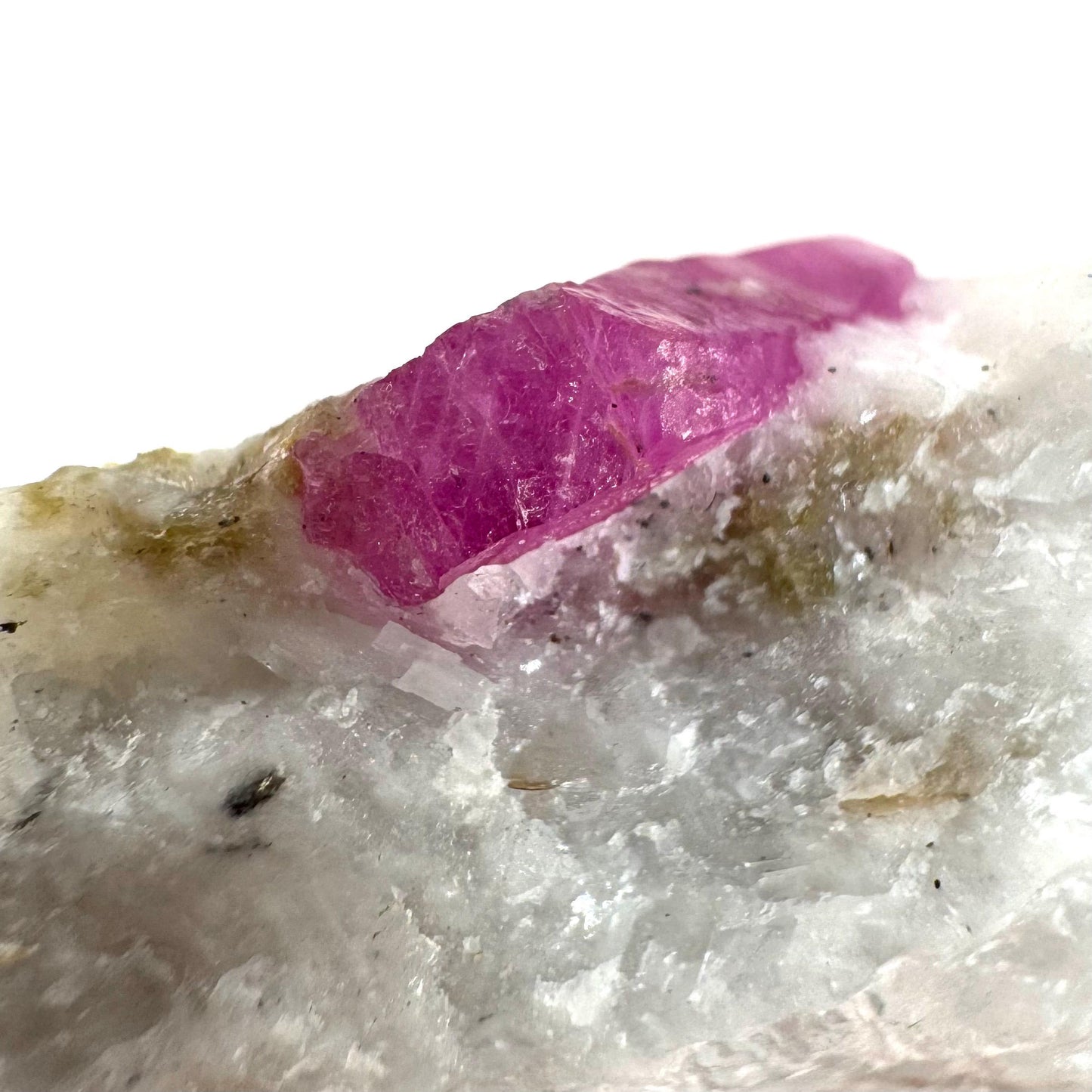 Ruby on Matrix | Natural crystal cluster, UV reactive, raw mineral specimen (Pakistan)