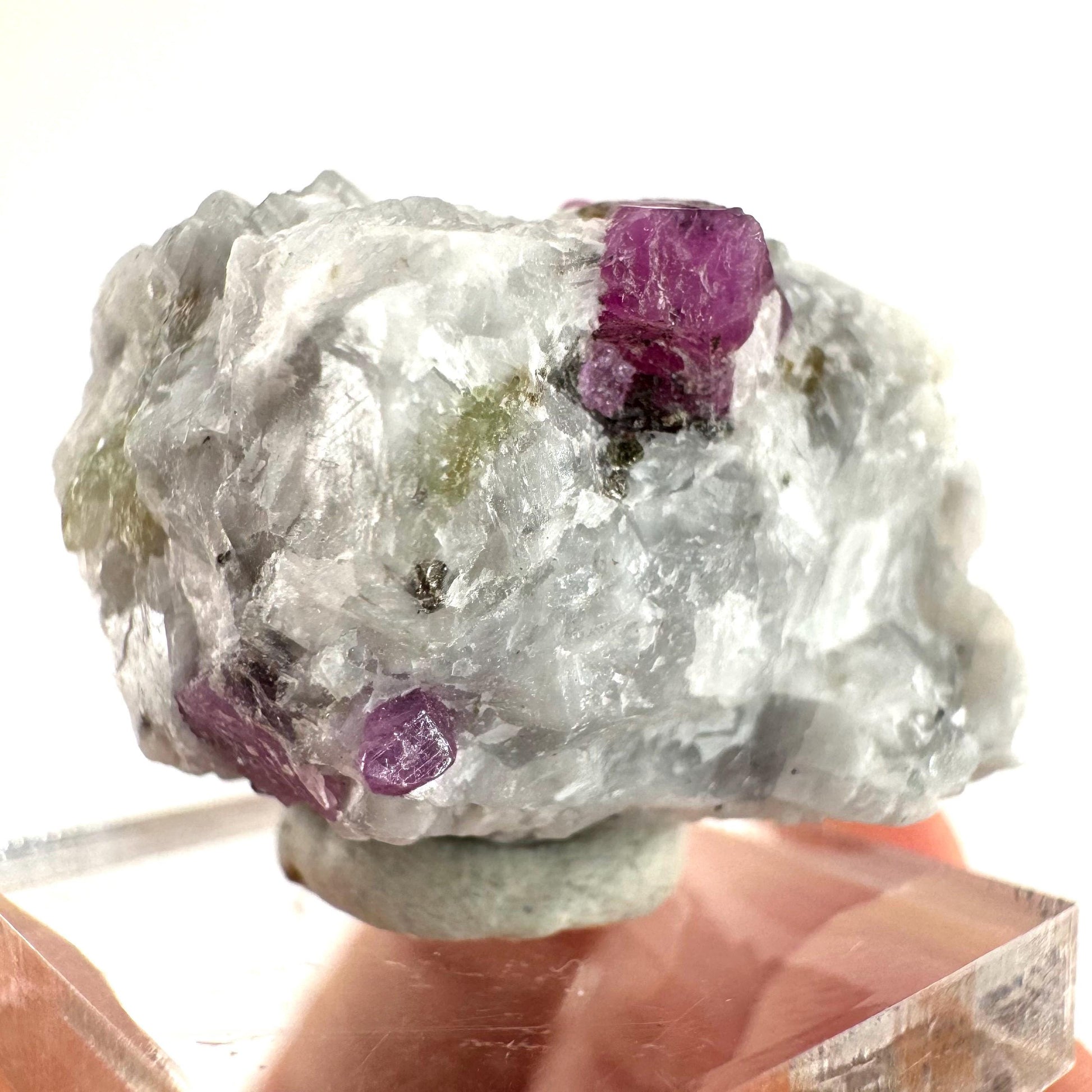 Ruby on Matrix | Natural crystal cluster, UV reactive, raw mineral specimen (Pakistan)