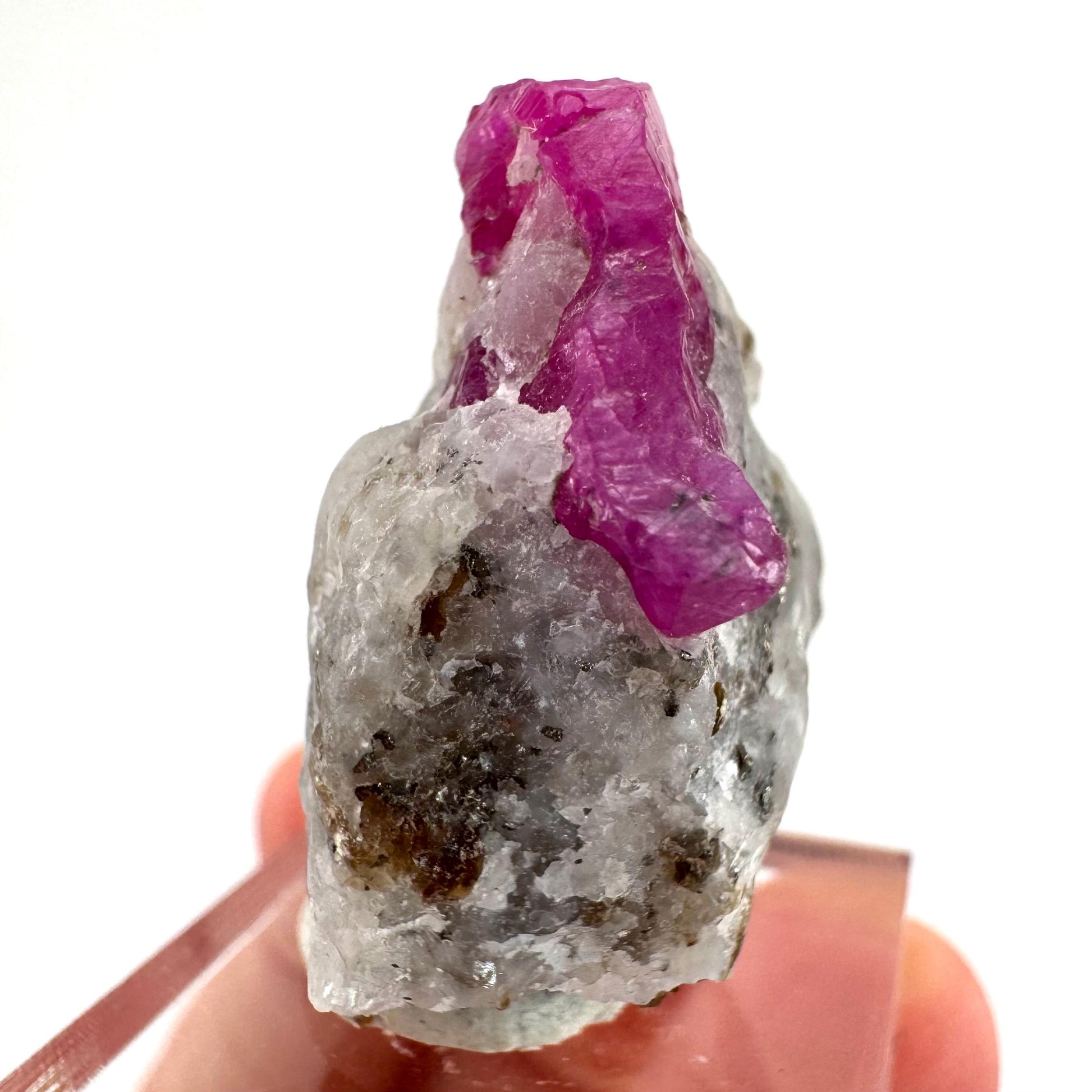 Ruby on Matrix | Natural crystal cluster, UV reactive, raw mineral specimen (Pakistan)