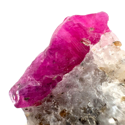 Ruby on Matrix | Natural crystal cluster, UV reactive, raw mineral specimen (Pakistan)