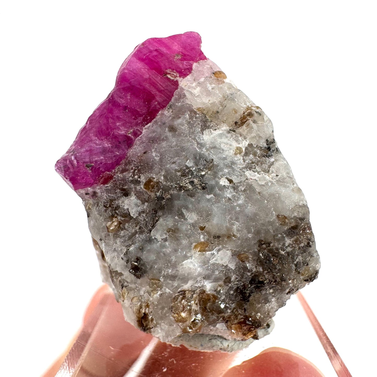 Ruby on Matrix | Natural crystal cluster, UV reactive, raw mineral specimen (Pakistan)