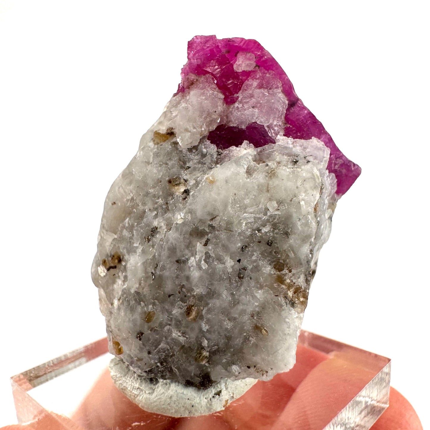 Ruby on Matrix | Natural crystal cluster, UV reactive, raw mineral specimen (Pakistan)